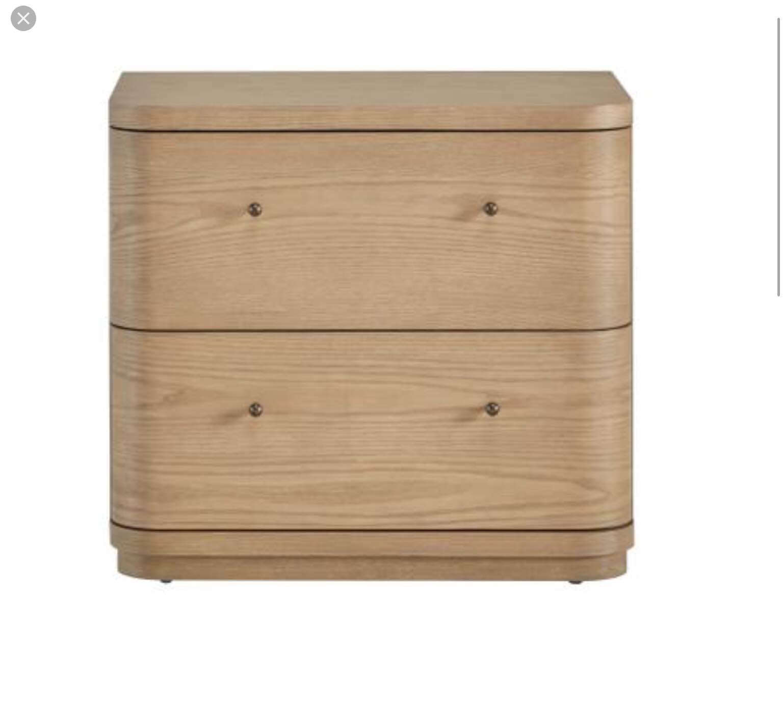Modus Furniture Penny Two Drawer White Oak Nightstand in Buff Cream