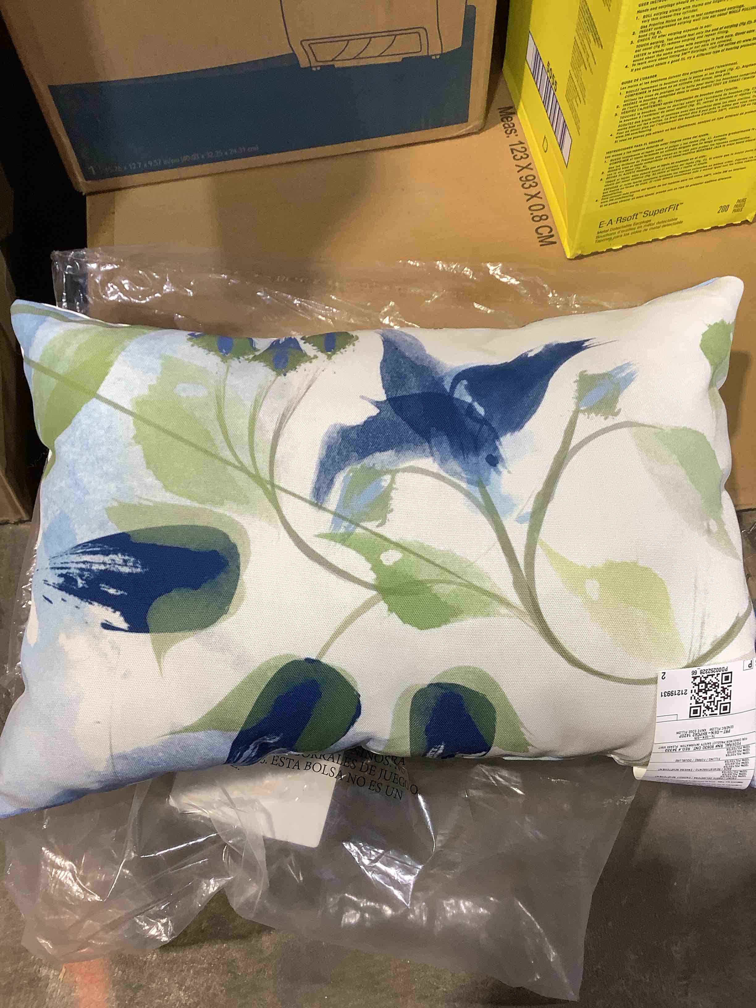 Floral Indoor Outdoor Reversible Throw Pillow 18" x 12"