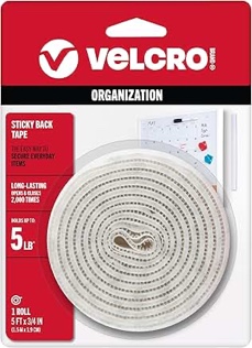 VELCRO® Sticky Back Peel & Stick Application Hook & Loop Fastener  Roll  5 ft x 3/4 in  Nylon White