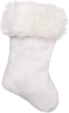 PMU 18" Christmas Furry Plush Professional Stocking, White