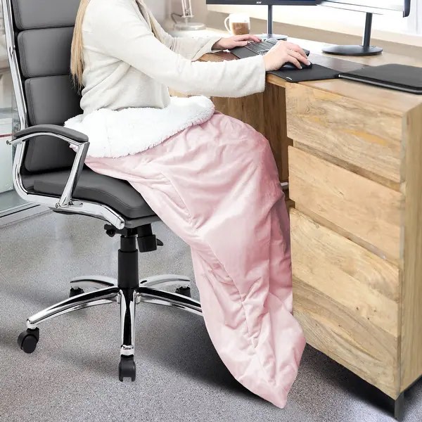 St. James Home The Work Sack Velvet and Sherpa Wearable Throw Blush