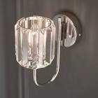 Traditional Crystal Clear Glass Silver Arm Recessed Wall Light
