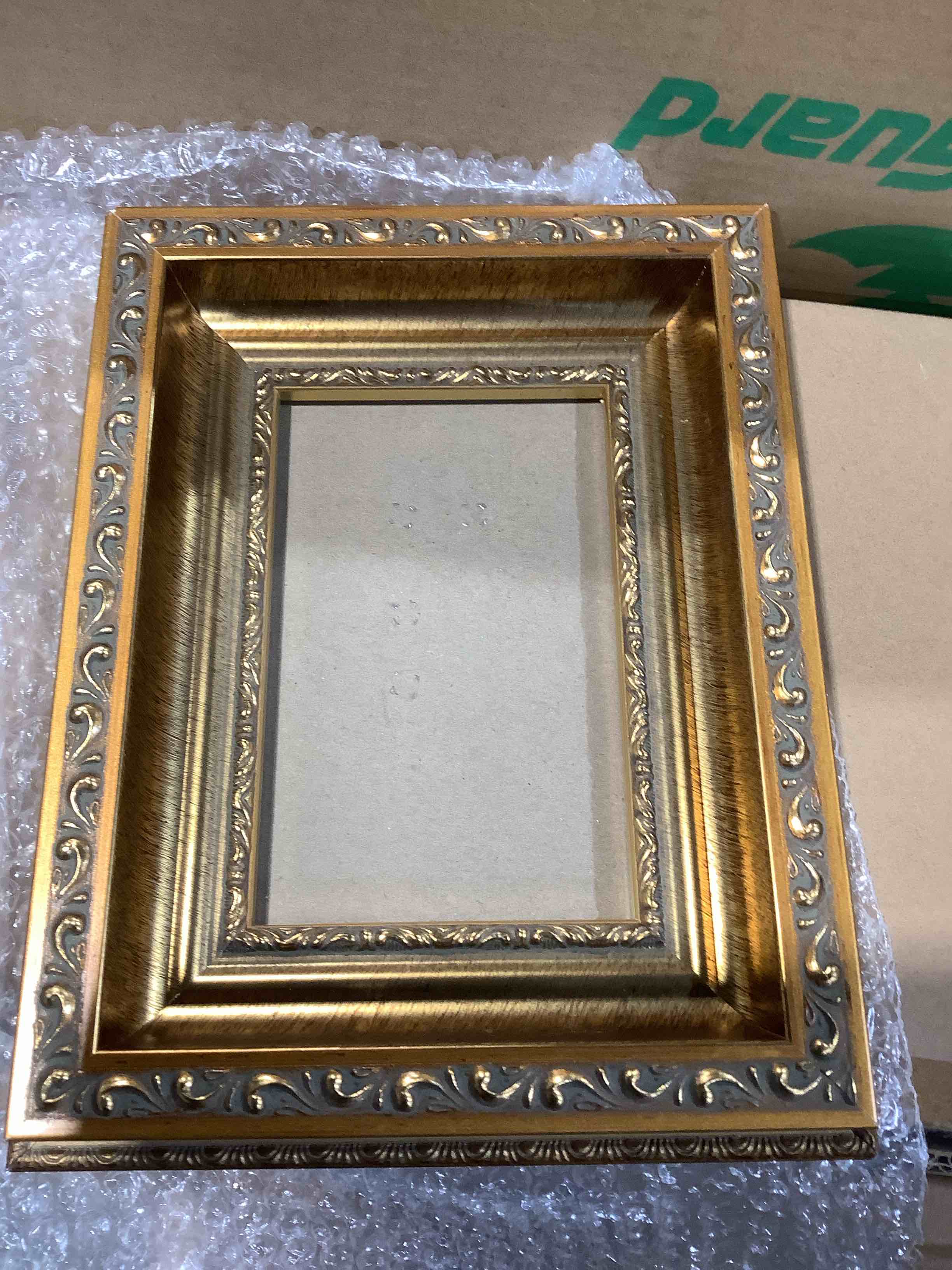 Inessential Antique Gold Wood Embossed Picture Frame