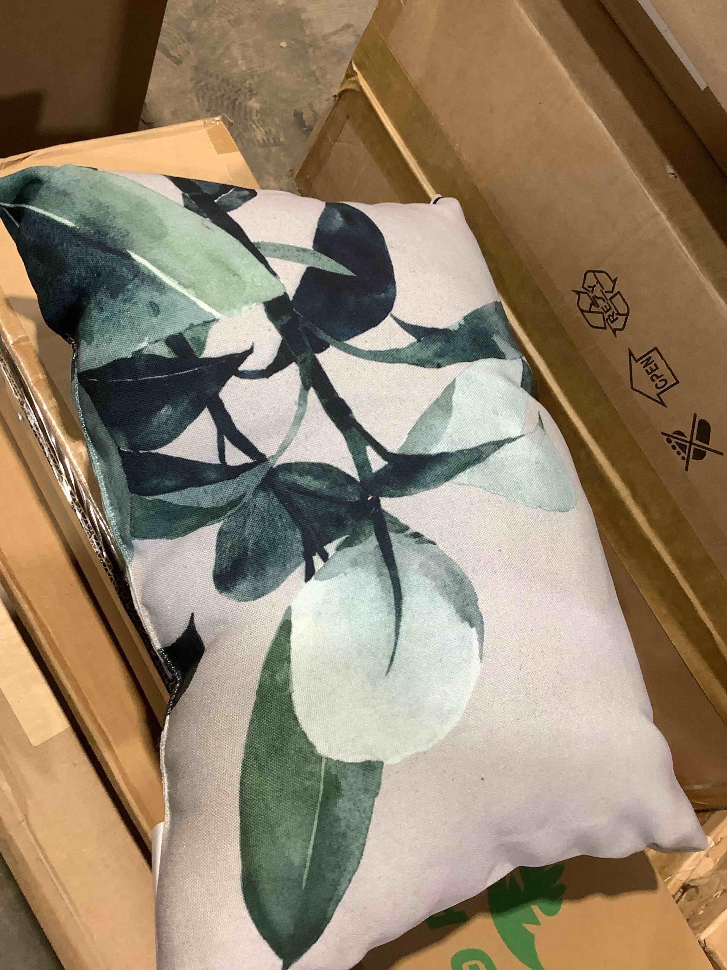 Floral indoor outdoor reversible, throw pillow