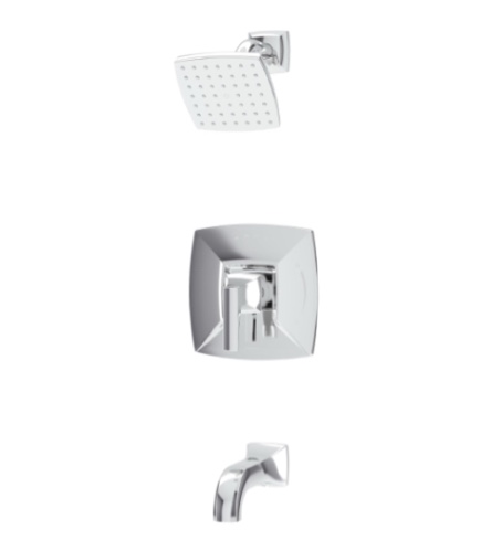 symmons oak hydromersion single handle tub and shower faucet trim kit with volume control in polished chrome - s569215trm
