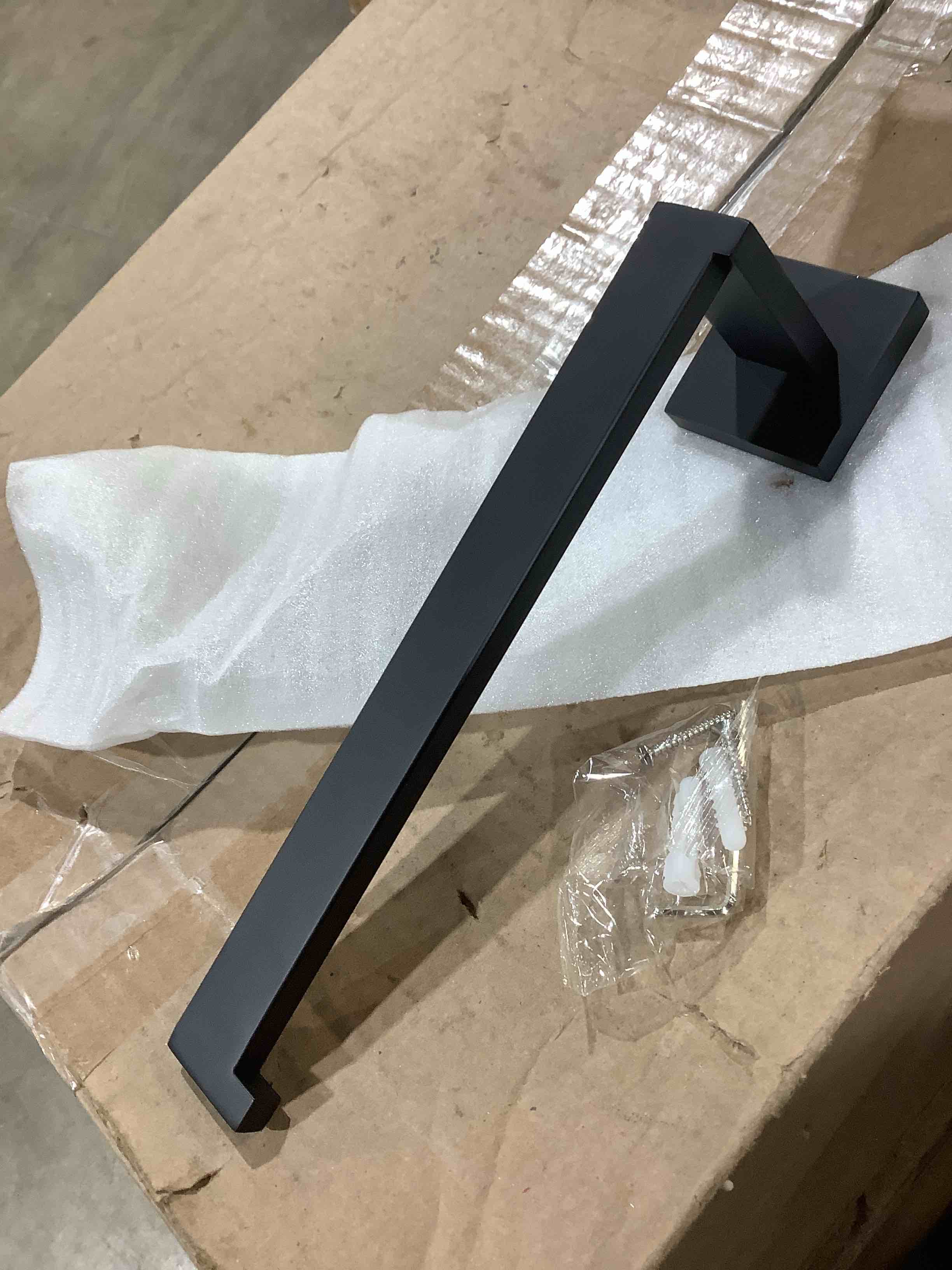Condition photo showing New/Like New for lanc bathroom hand towel holder matte black hand towel bar 10 inche right side square towel ring for kitchen cabinet toilet door wall mount stainless steel modern towel racks hanger, a8806mb