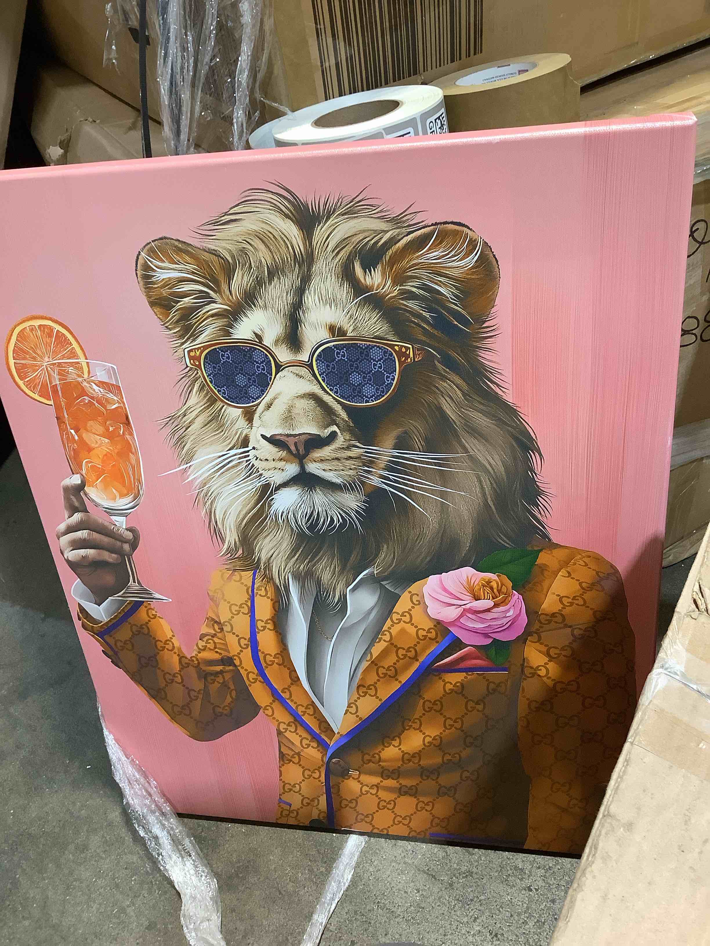Condition photo showing New/Like New for tiger bellini suit canvas tiger glam wall art by art rer