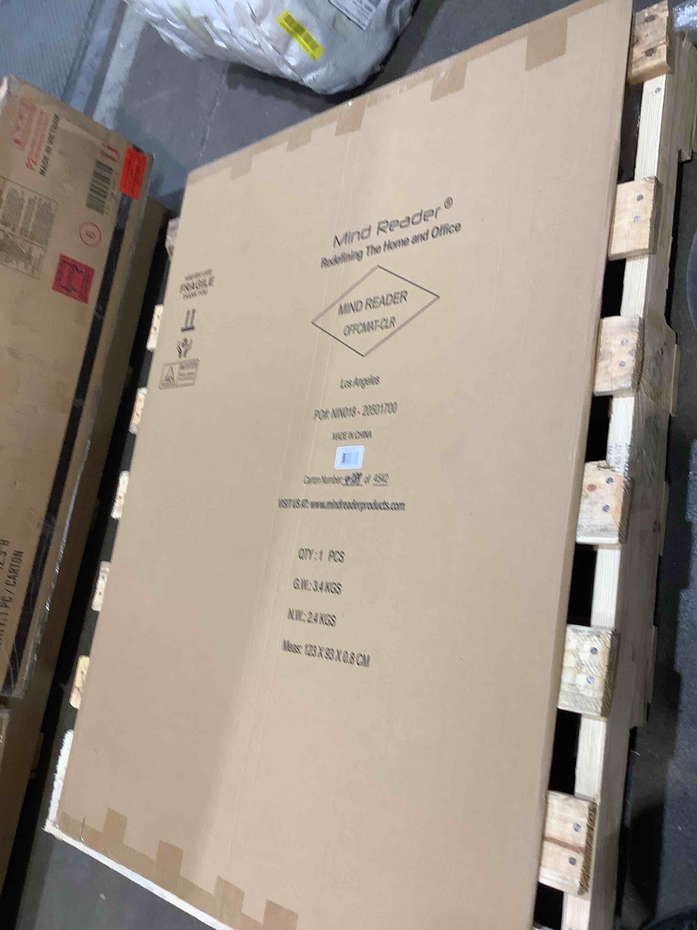 Condition photo showing New/Like New for mind reader - office chair mat for carpet, under desk protector, carpet grips, rolling, pvc, 47.5"l x 35.5"w x 0.125"h - clear