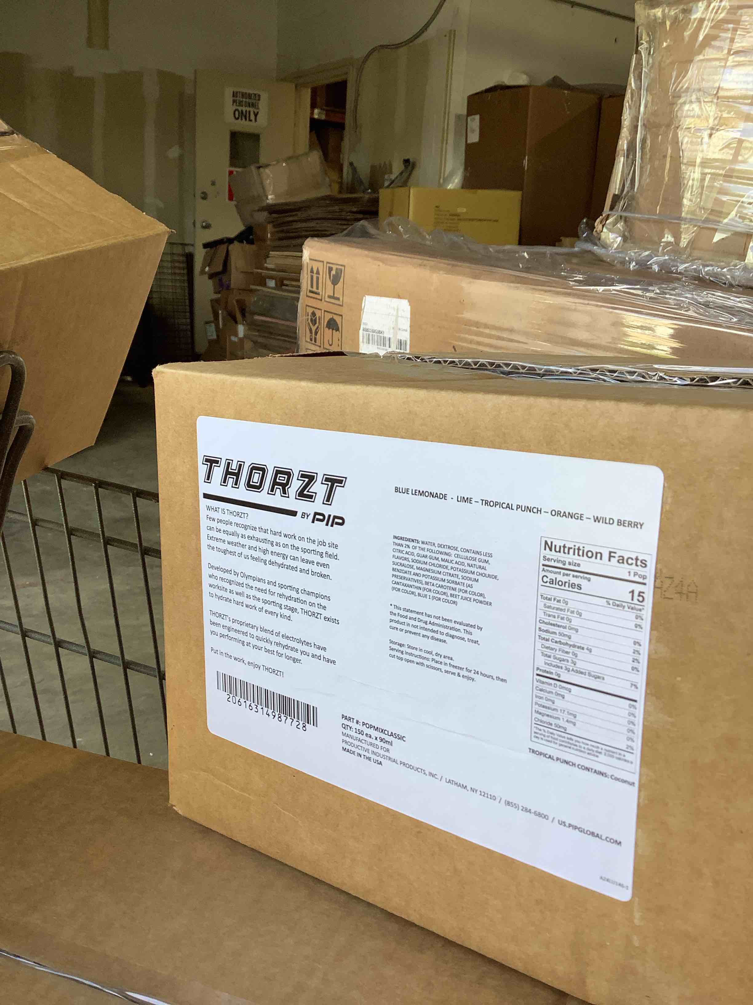 Condition photo showing New/Like New for thorzt 5 flavors -electrolyte freeze pops, 3 fl. oz., 30 tubes/bag, 5 bags/carton (icemix) -150 tubes total