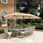 13FT Outdoor Umbrella for Patio, Double sided Pool Umbrellas with Fade Resistant Canopy, Large Table Umbrella for Deck, Market, Backyard - A013-525-203 