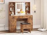 IRONCK Makeup Vanity Desk Set with LED Sliding Mirror & Power Outlet HK – JCS – 02