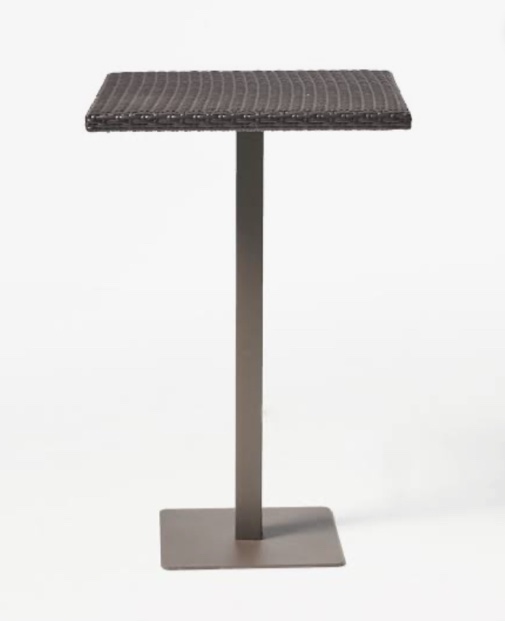 Noble House Outdoor Square Brown Rattan Bar Table with Iron Frame
