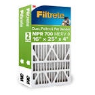 Filtrete 16x25x1 Air Filter  MPR 700  MERV 8  Clean Living Dust  Pollen and Pet Dander Reduction 3-Month Pleated 1-Inch Air Filters  4 Filters,2 packs of 2
