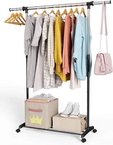 whitmor deluxe adjustable garment rack black