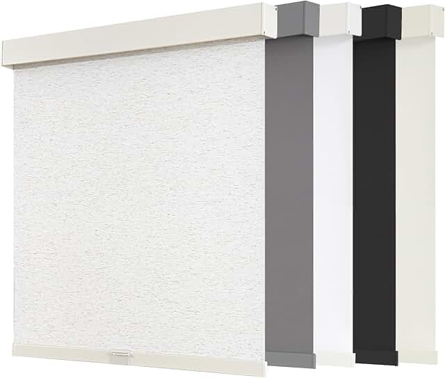 set of 2 - aosky valance cordless blackout roller shades, 29" x 72", beige