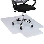 Mind Reader - Office Chair Mat for Carpet, Under Desk Protector, Carpet Grips, Rolling, PVC, 47.5"L x 35.5"W x 0.125"H - Clear
