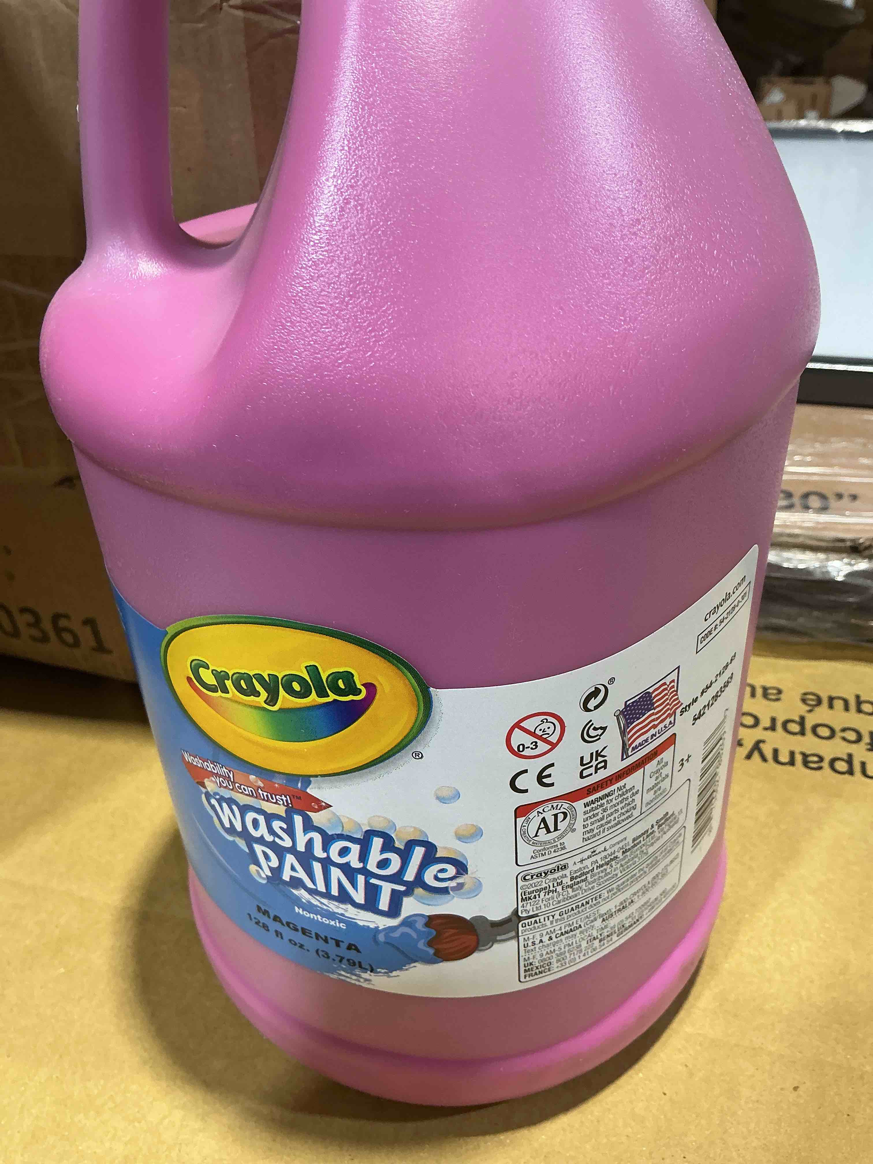 Condition photo showing New/Like New for crayola washable paint magenta gallon