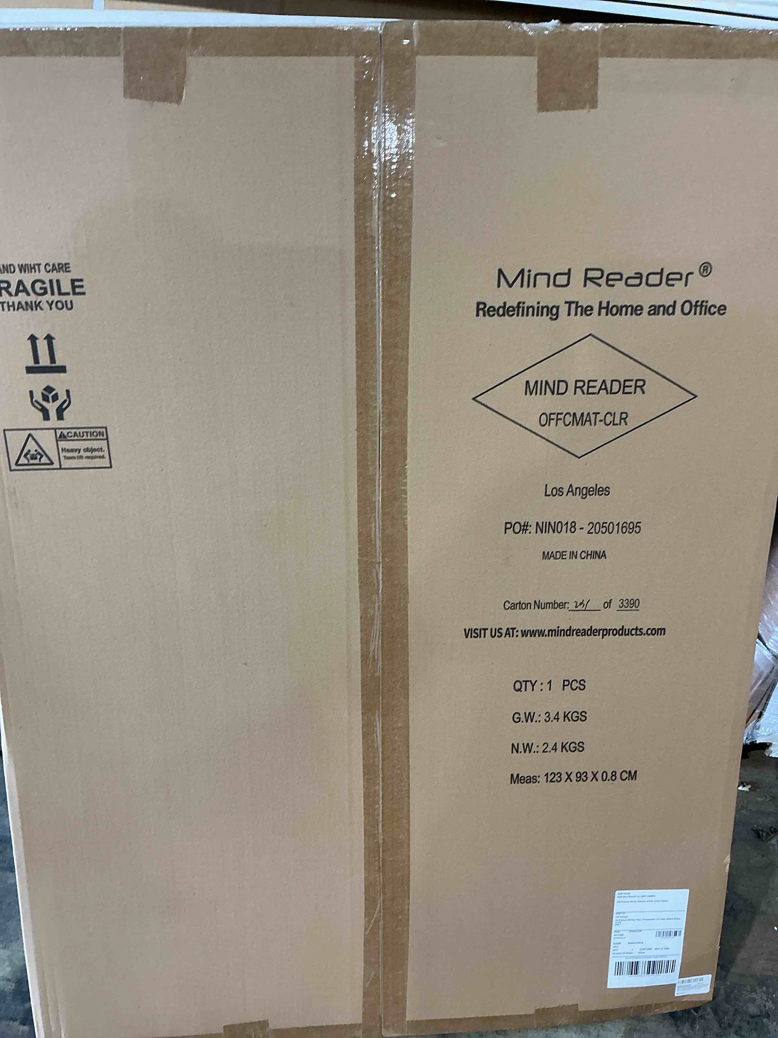 Condition photo showing New/Like New for mind reader office chair mat for carpet, chair mat, pvc