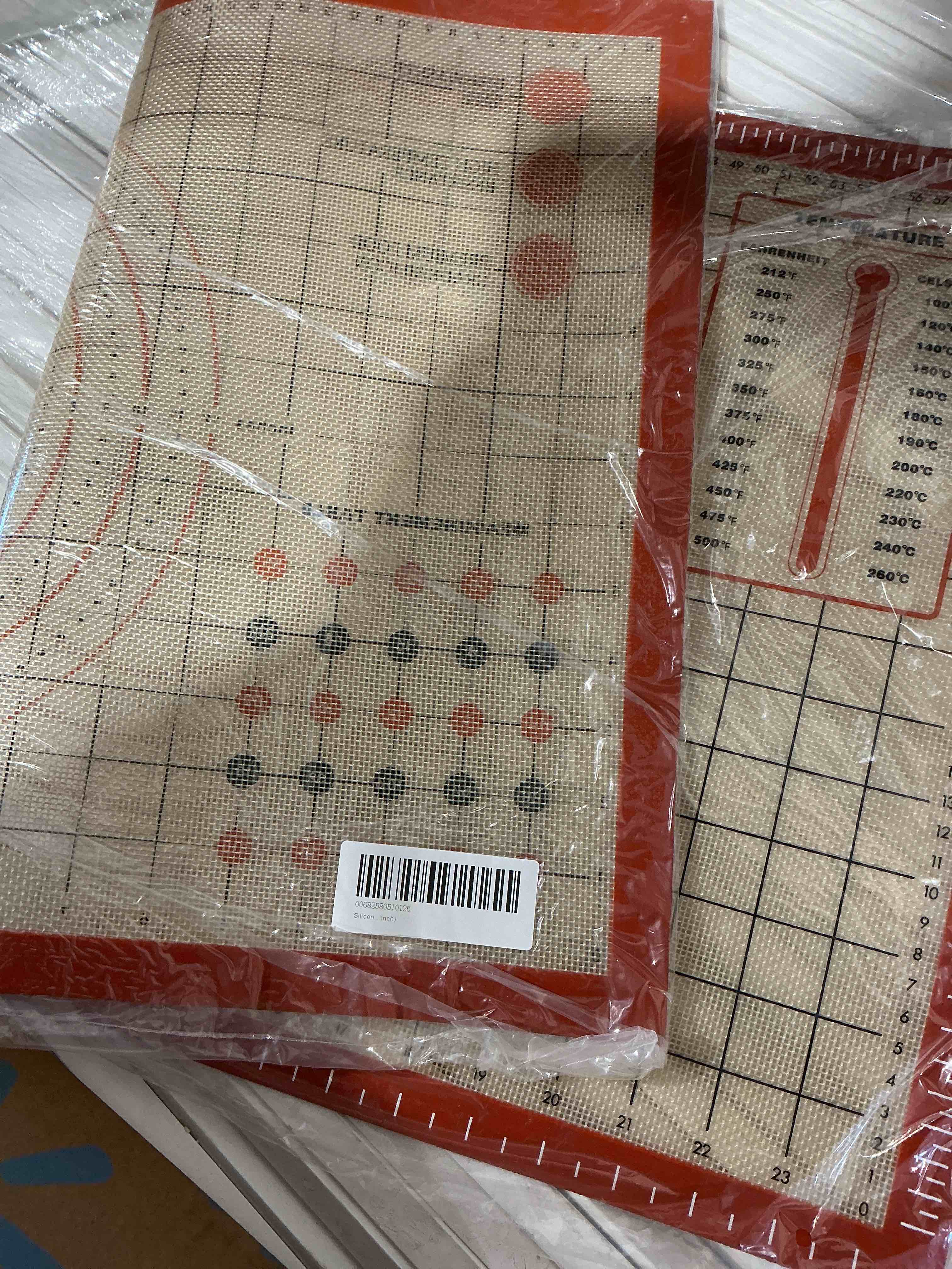 Condition photo showing New/Like New for silicone pastry mat with measurements  ruk large thick non stick silicone baking fondant mat counter mat  dough rolling mat pie crust  pizza and cookies  premium kneading mat (16 x 26inch)
