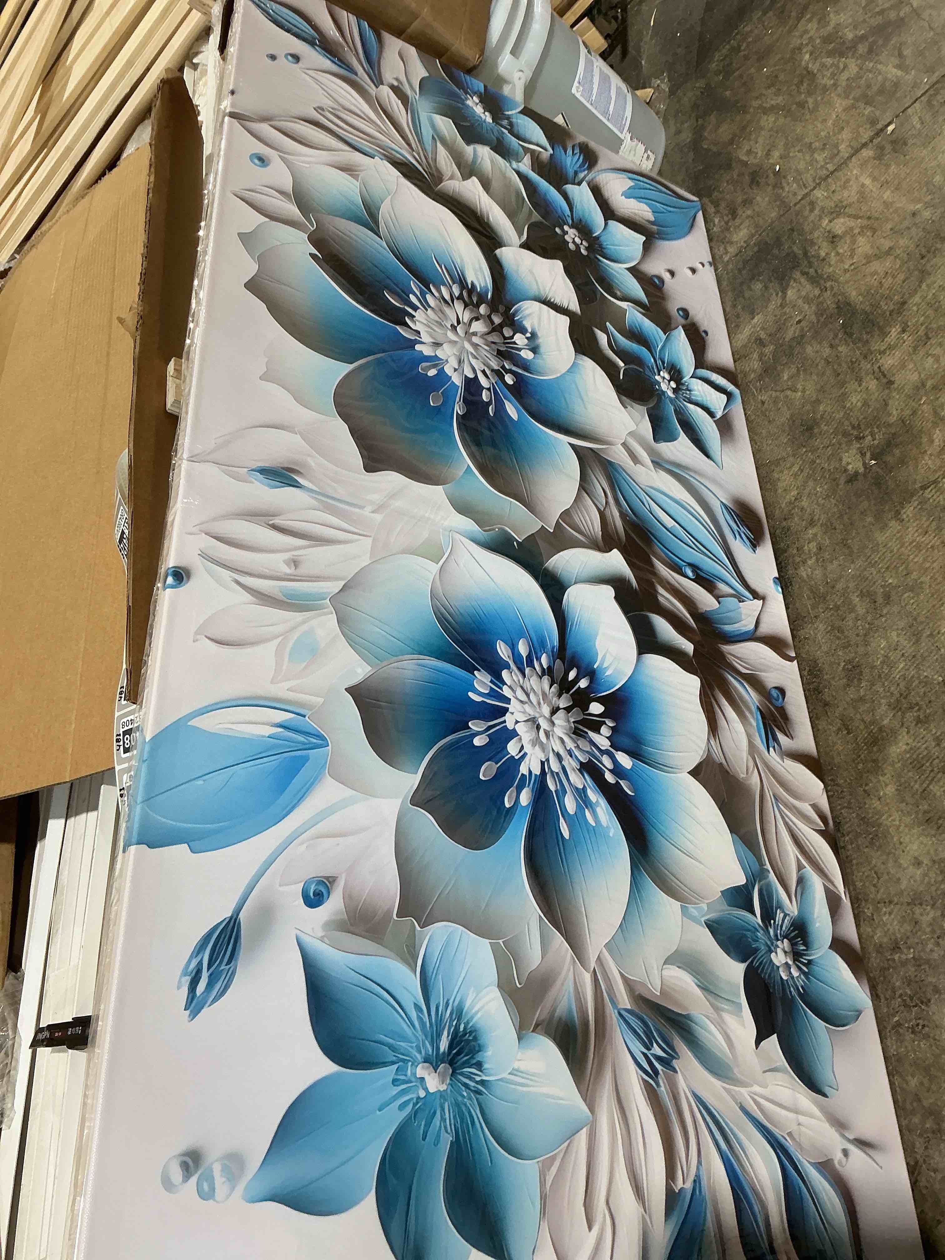 Condition photo showing New/Like New for flower picture wall decor for bedroom large blue flower canvas wall art for office framed floral wall art for living room ready to hang size 40 x 20 inch