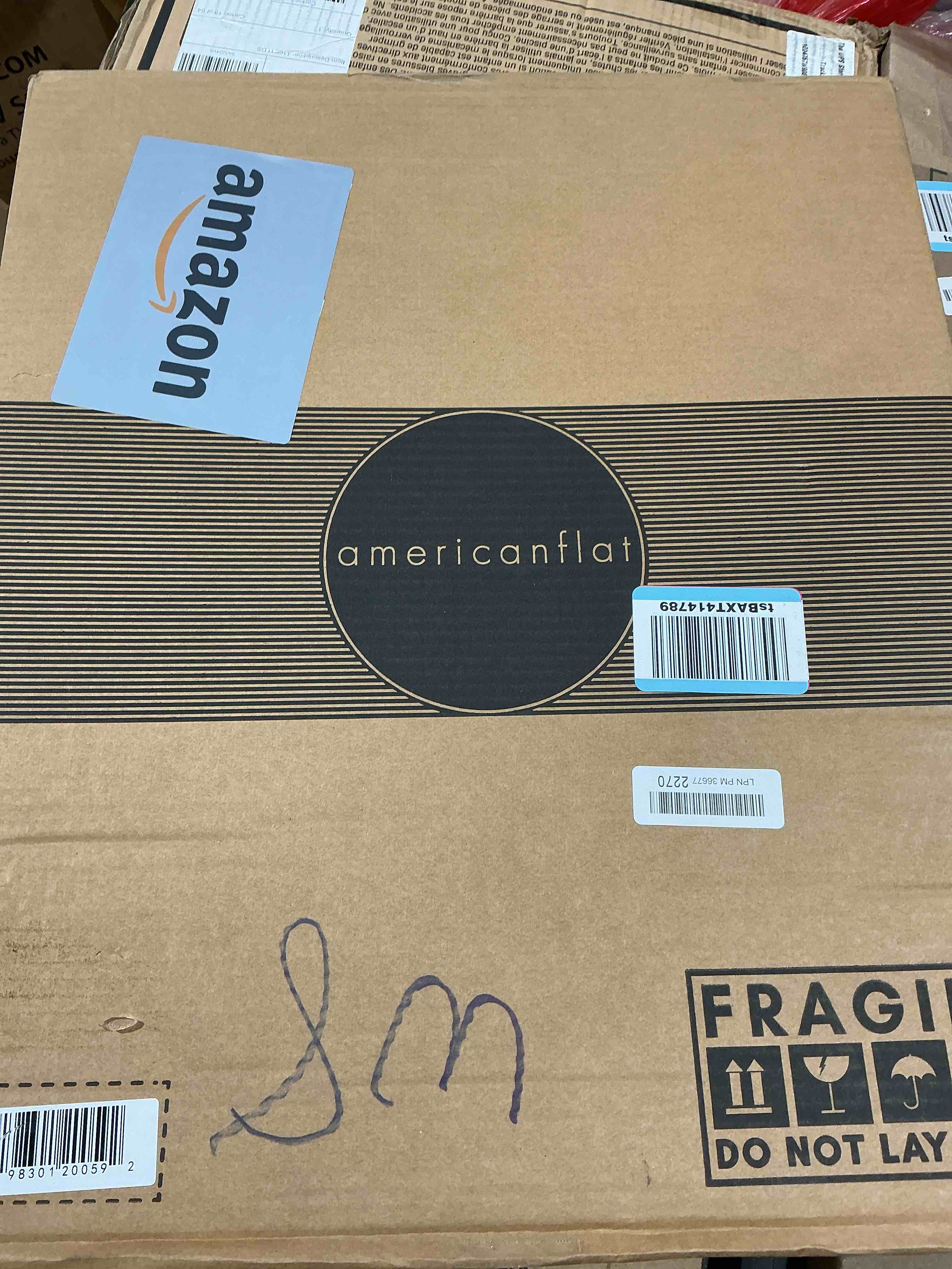 Condition photo showing Good Condition for americanflat 16x20 canvas floating frame with adhesive strips included - vertical and horizontal floating frame for artwork - canvas frames for wall display - black black 16x20