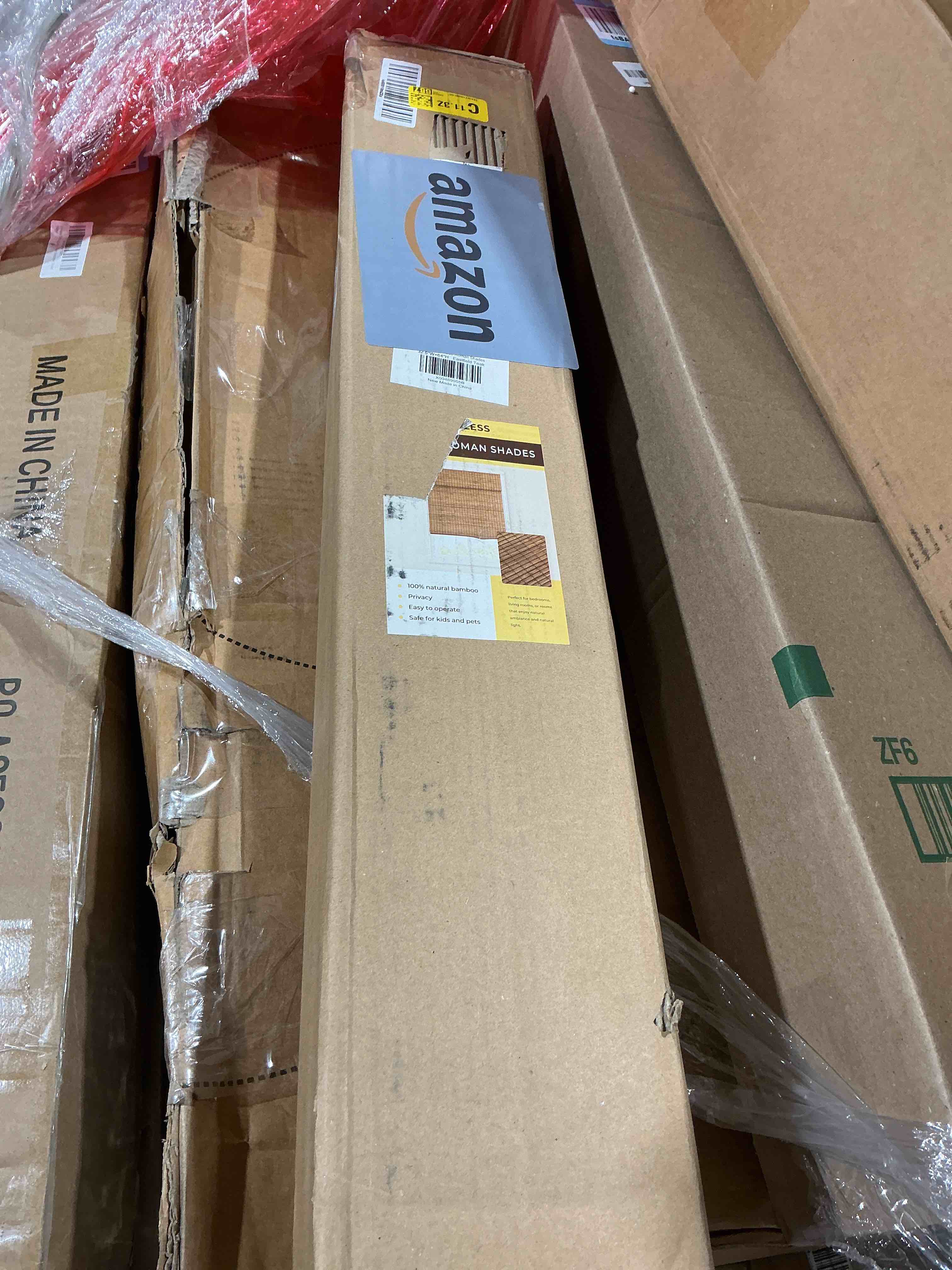 Condition photo showing Good Condition for cordless bamboo roman shades for windows, blinds size (32.5" w ×64" h) colour (highfield teak) ?room darkening?highfield teak 32.5" w × 64" h