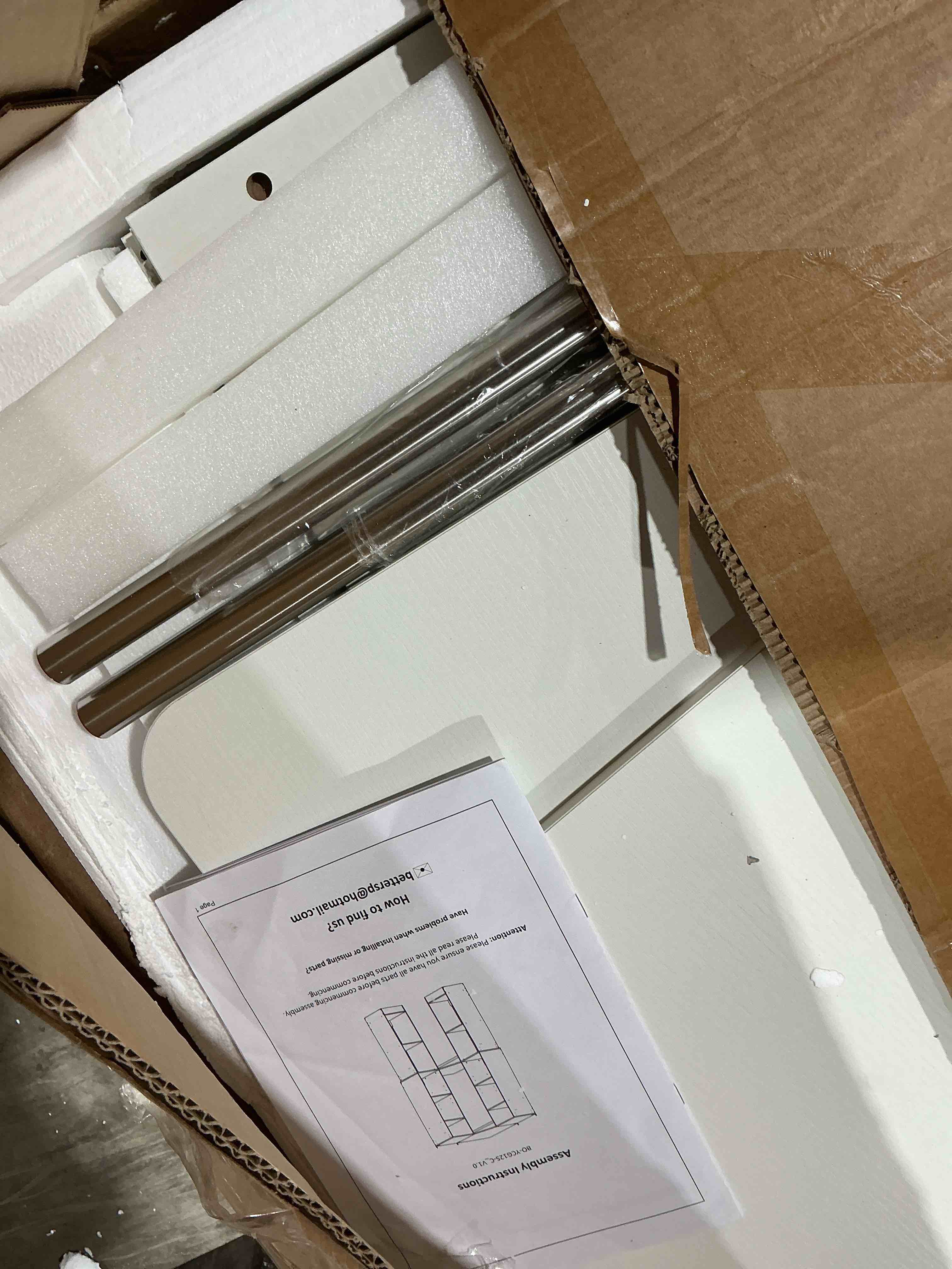 Condition photo showing Good Condition for besiost corner closet system with 12 shelves, 39.2" corner closet organizer system with 2 hanging rods, versatile 6-tier walk-in closets for corner space, white (39.2" l x 39.2" w x 80" h)