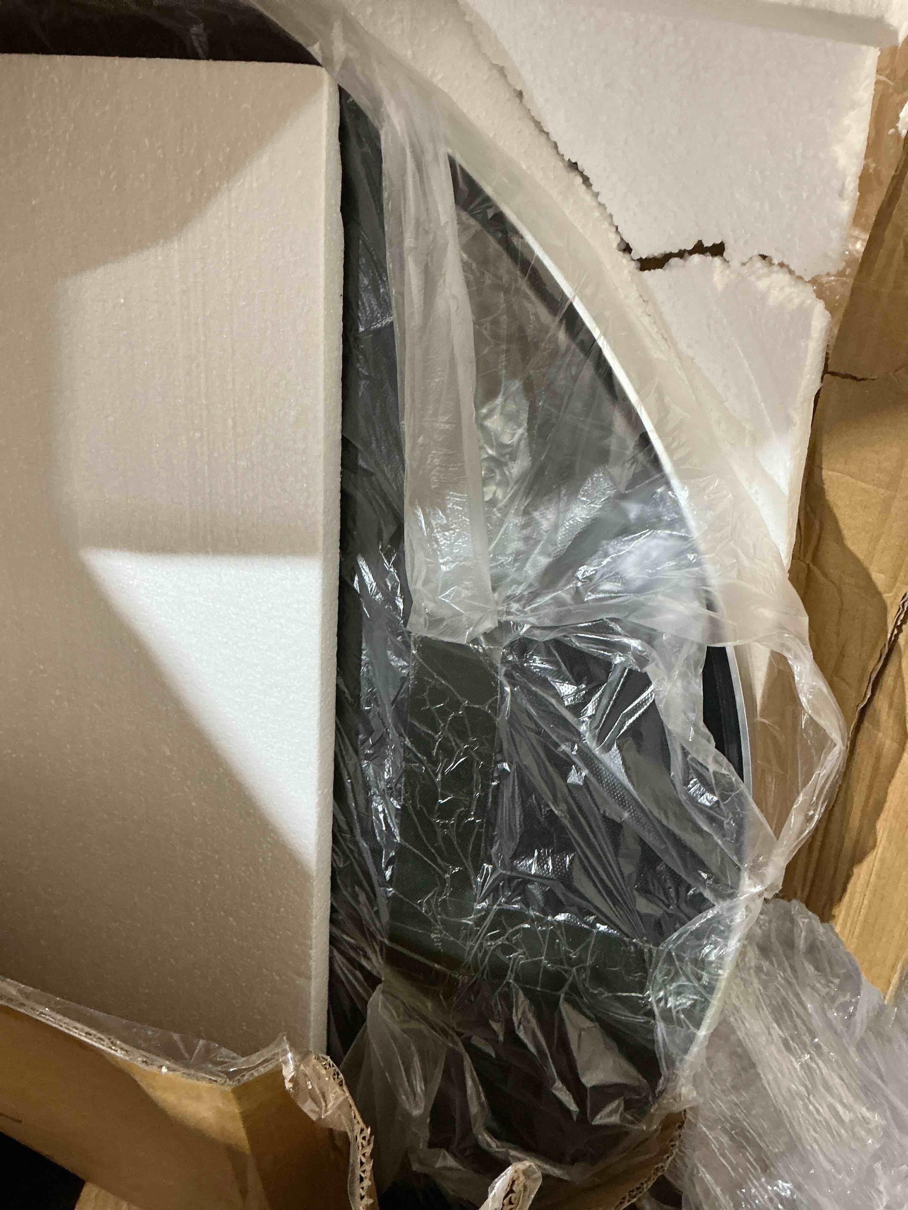 Condition photo showing Good Condition for 32 in. w x 71.1 in. h arched silver aluminum frame oversized classic wall mount floor mirror