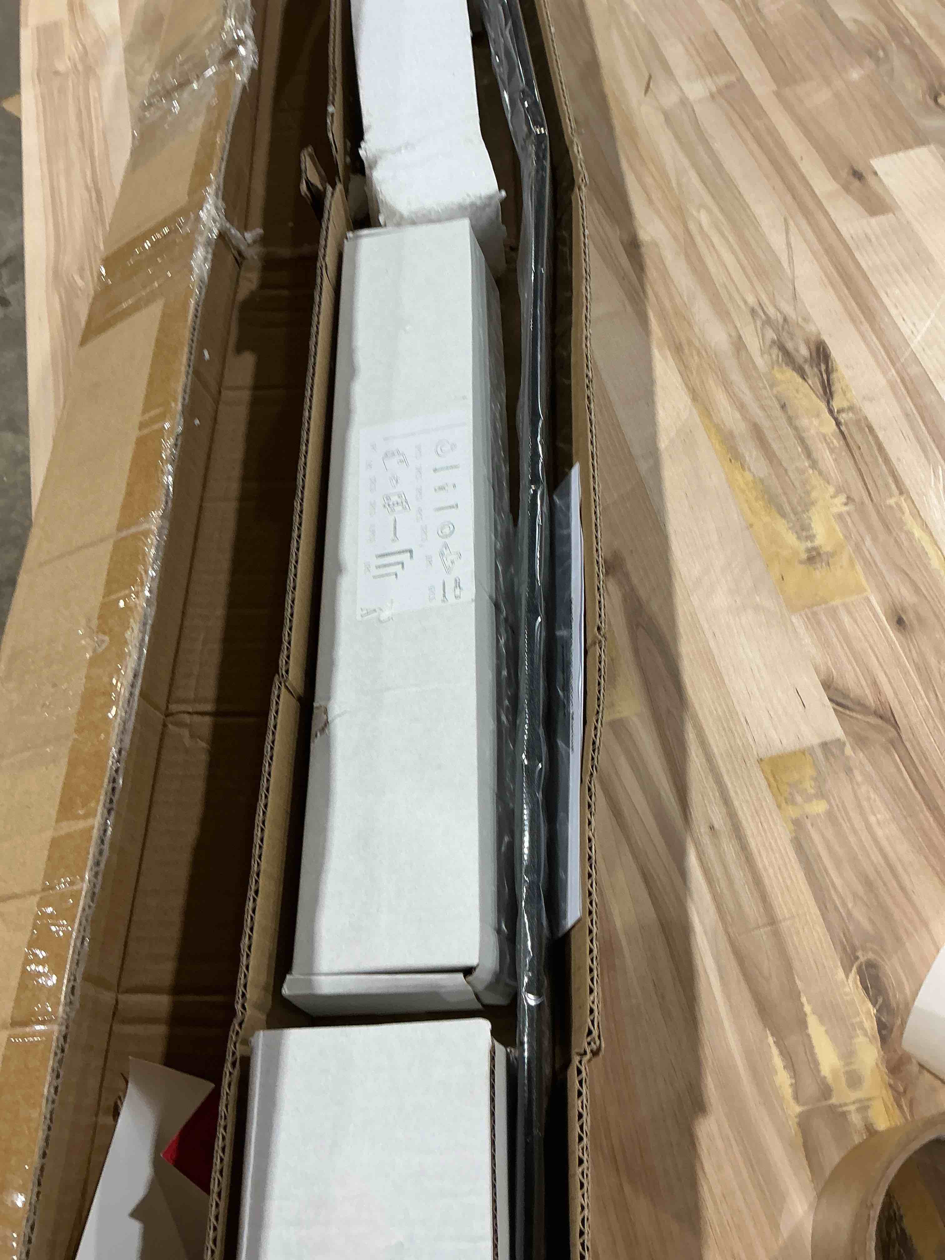 Condition photo showing Good Condition for easelife 36" bifold sliding barn door hardware track kit for 2 closet door,top mount roller,slide smoothly quietly,easy install,black,fit for double 16" wide bi-folding door (hardware only) 36" for 2 door (hardware only)
