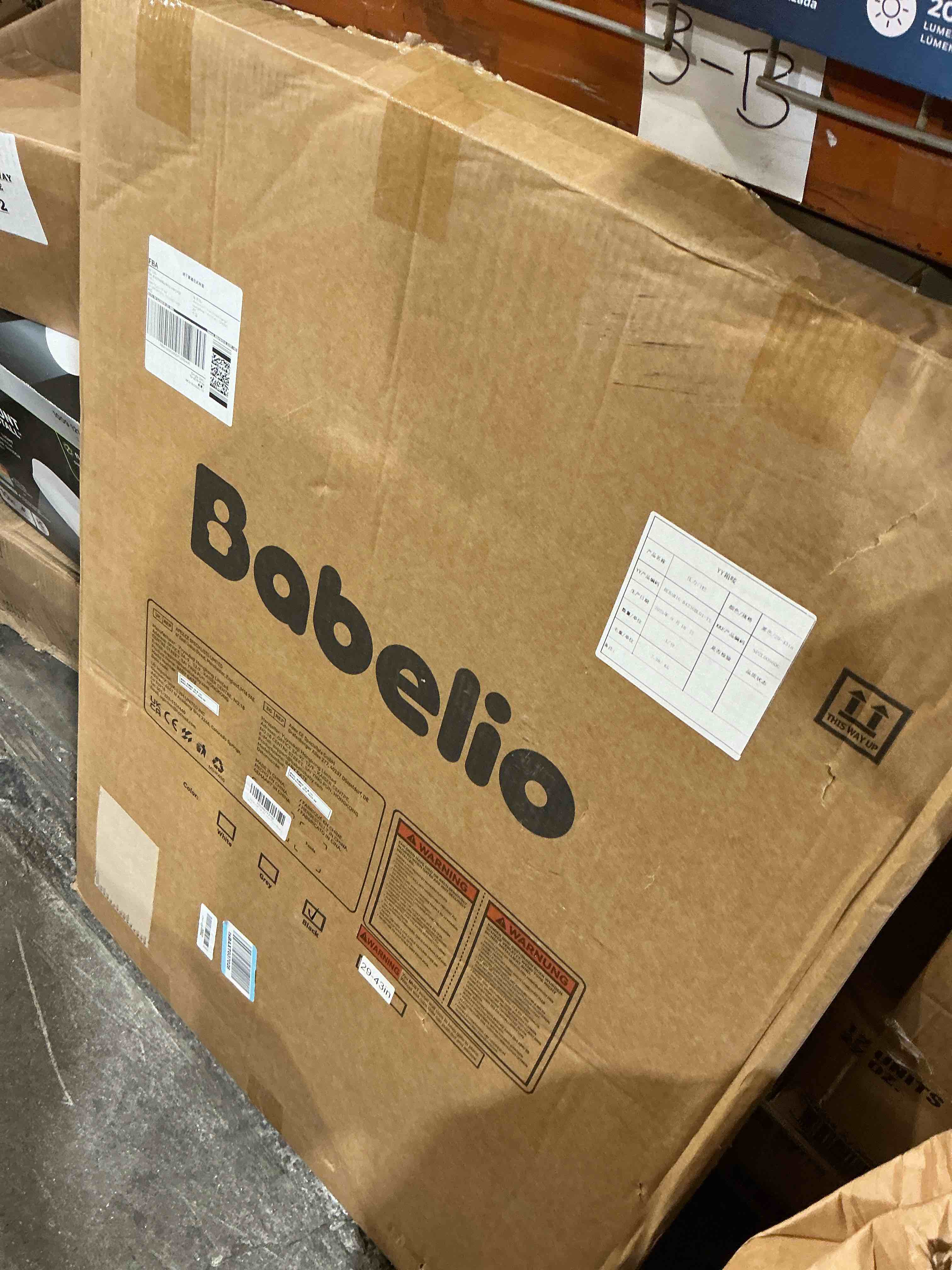 Condition photo showing Good Condition for babelio 36" tall auto close baby gate with small cat door, 29-43" metal cat gate for doorway, stairs, house. easy walk thru dog gate with pet door, includes 4 wall cups and 3 extension pieces, black black 29-43" wide, 36" tall