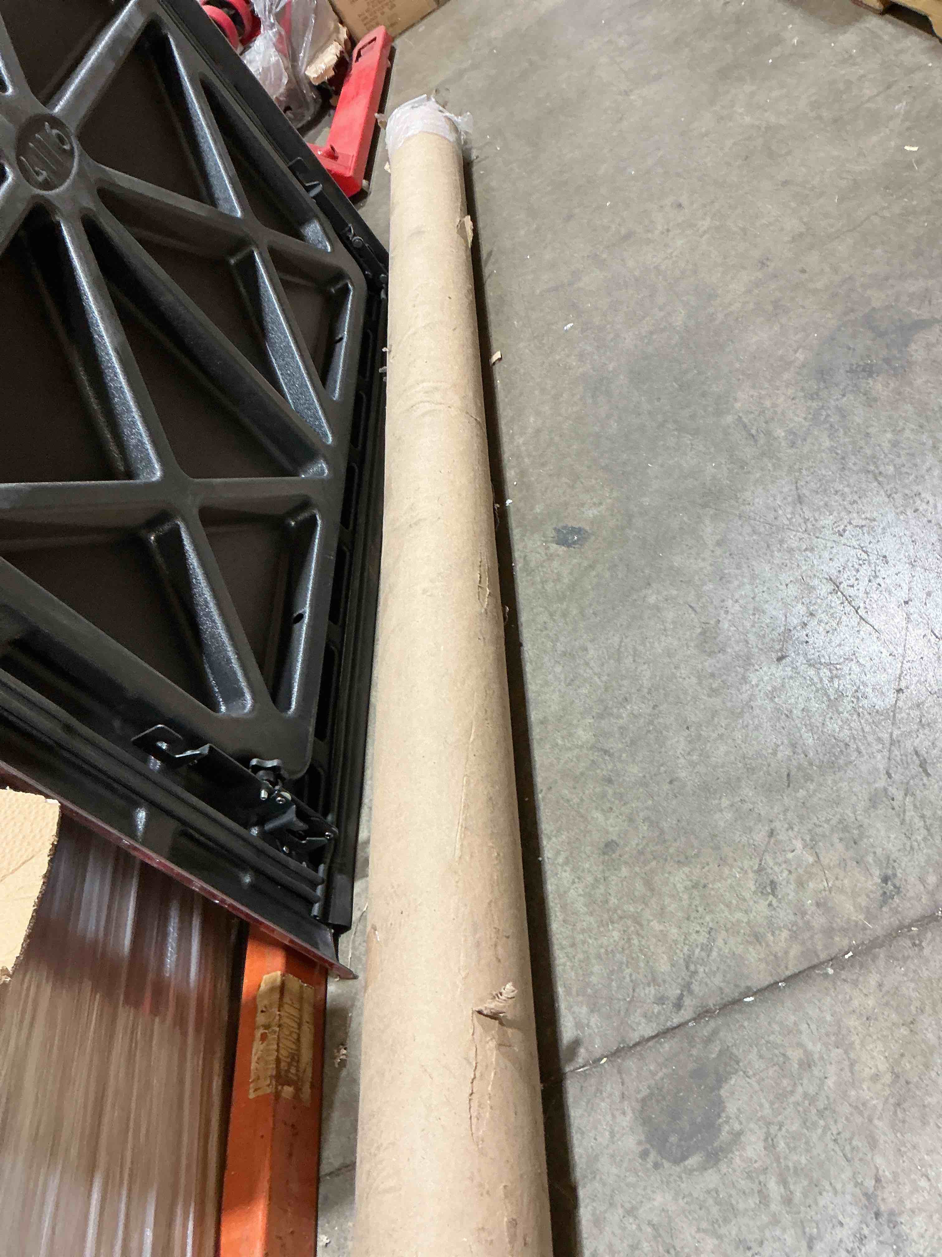 Condition photo showing New/Like New for tough grade 8' 5'' rv gray coin pattern flooring | garage & gym (10 foot)