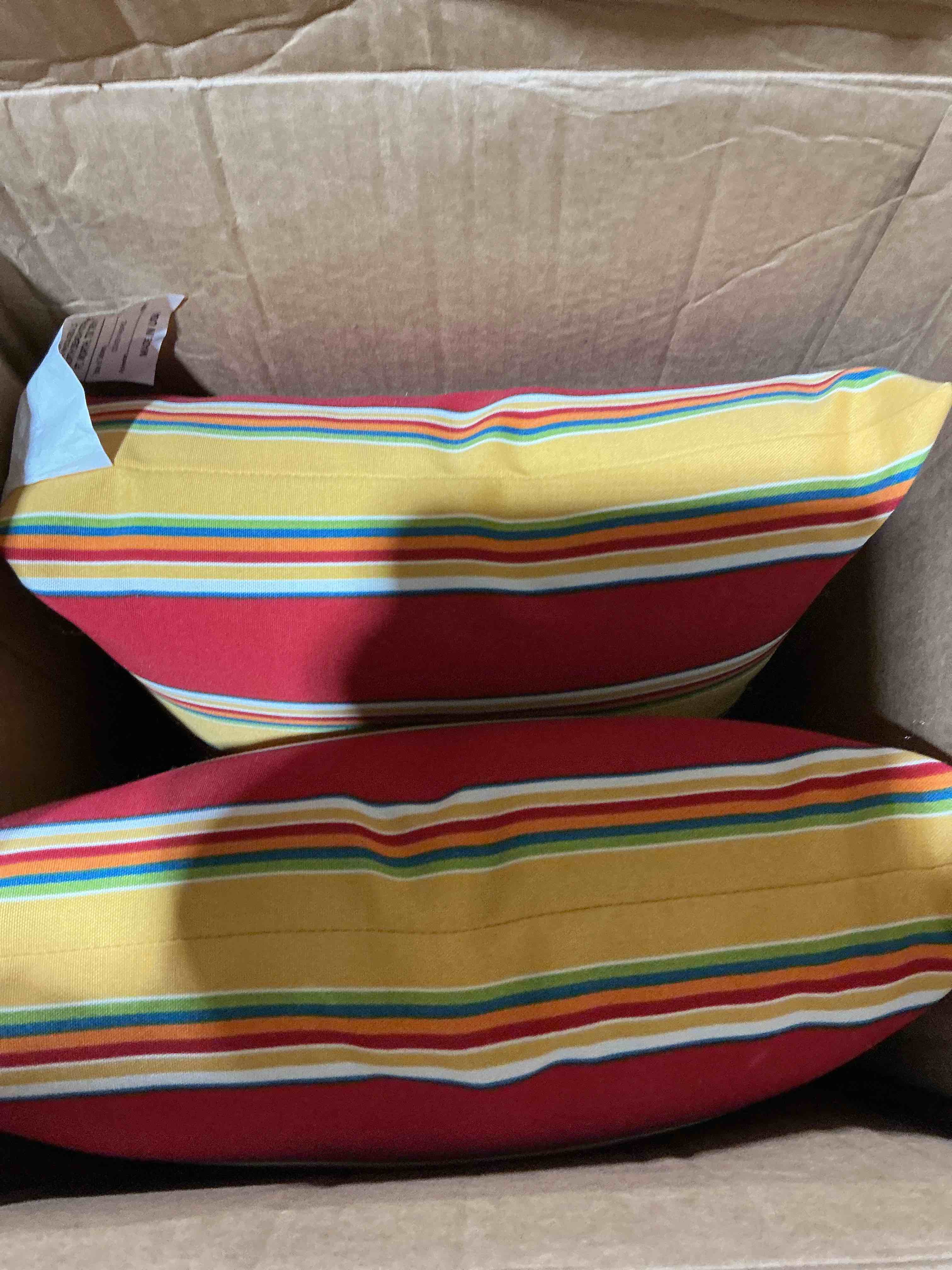 Condition photo showing Good Condition for blazing needles all-weather uv-resistant outdoor knife edge pillows set, set of 2, 20", haliwell multicolor