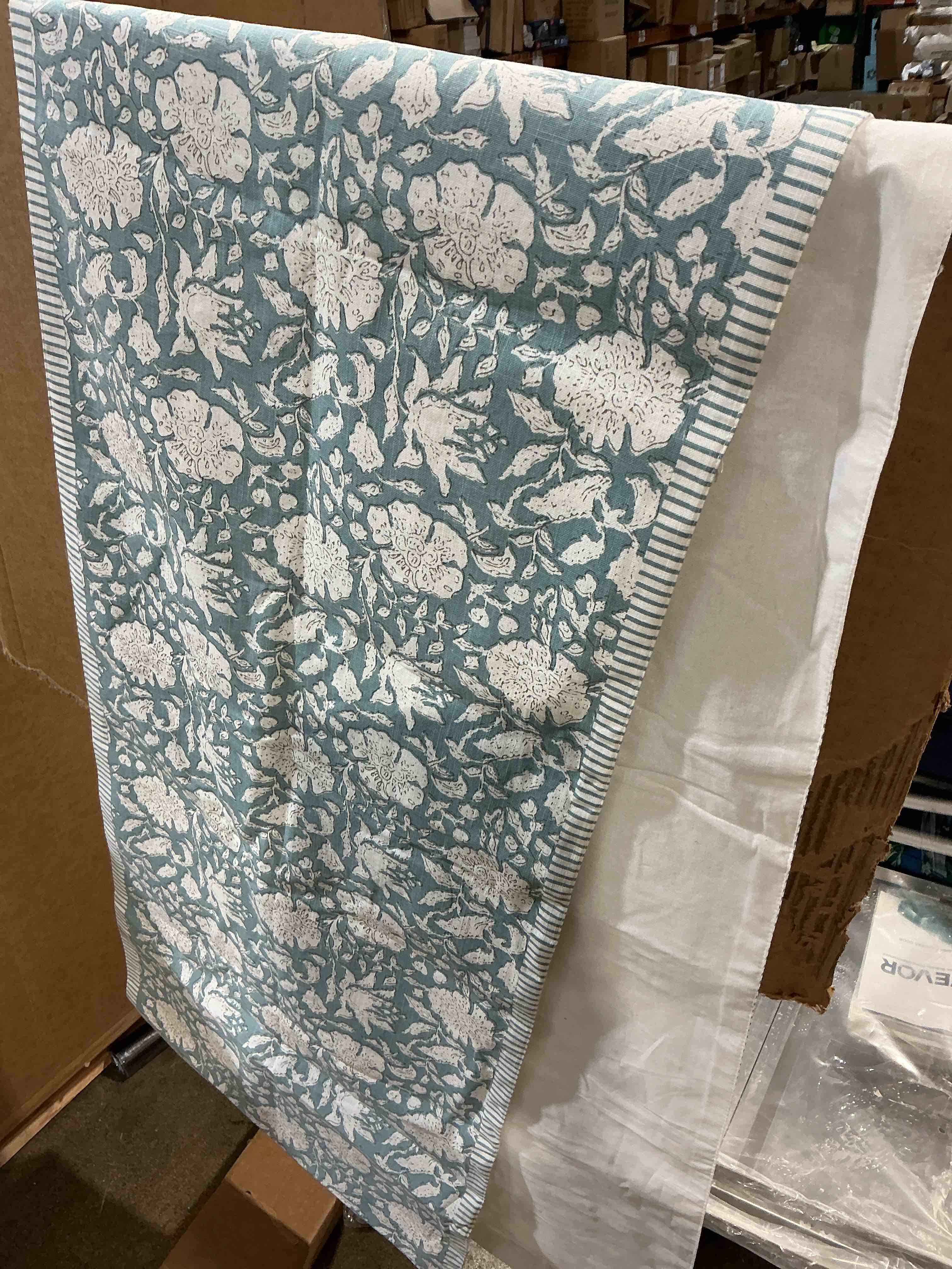 Condition photo showing Good Condition for over&back hand-blocked printed cotton table runner