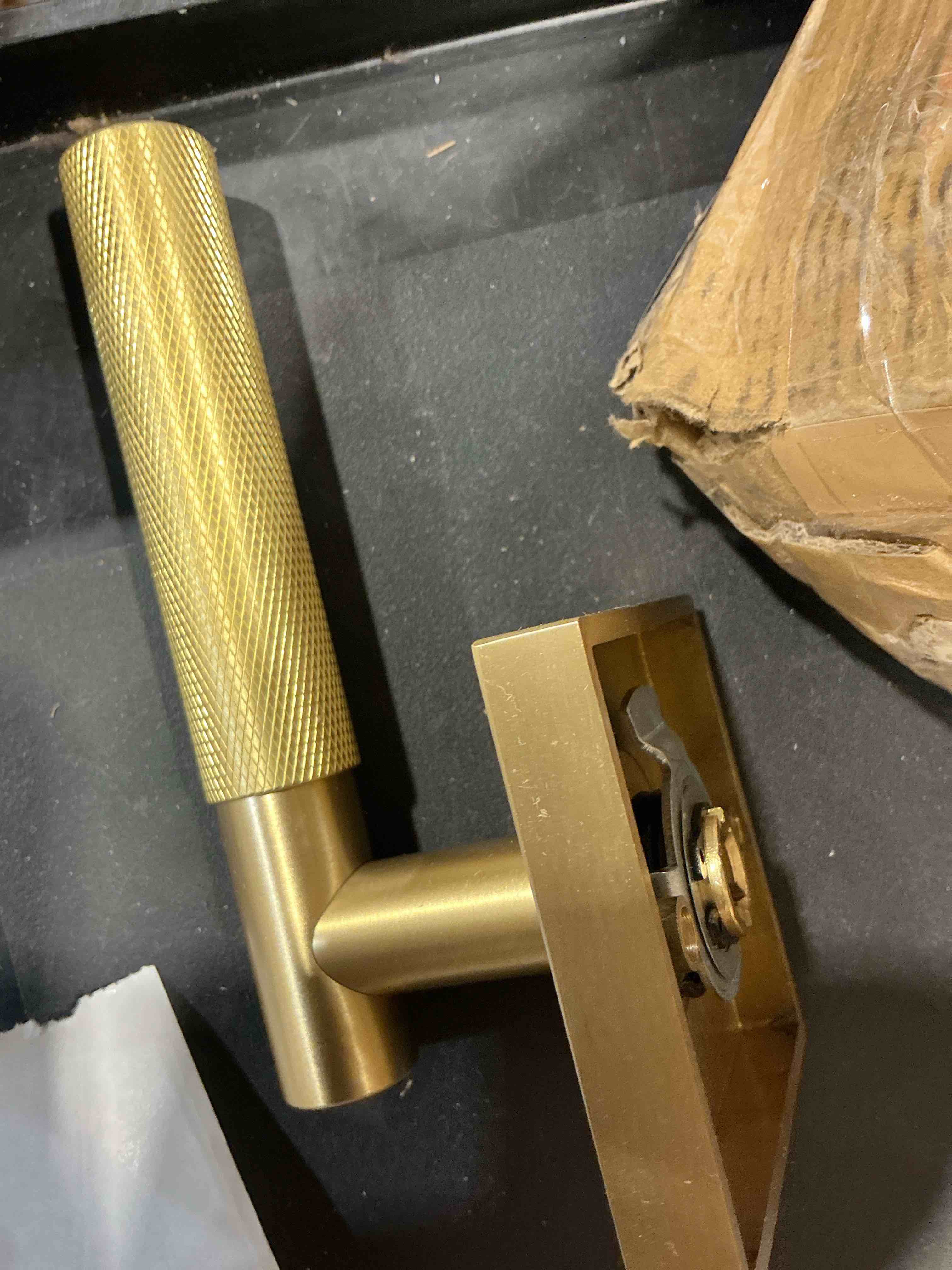 Condition photo showing Good Condition for asidrama 2 pack brushed gold dummy door handles, non-turning decorative door lever with door knobs for closet, french double doors, pantry & interior push/pull use