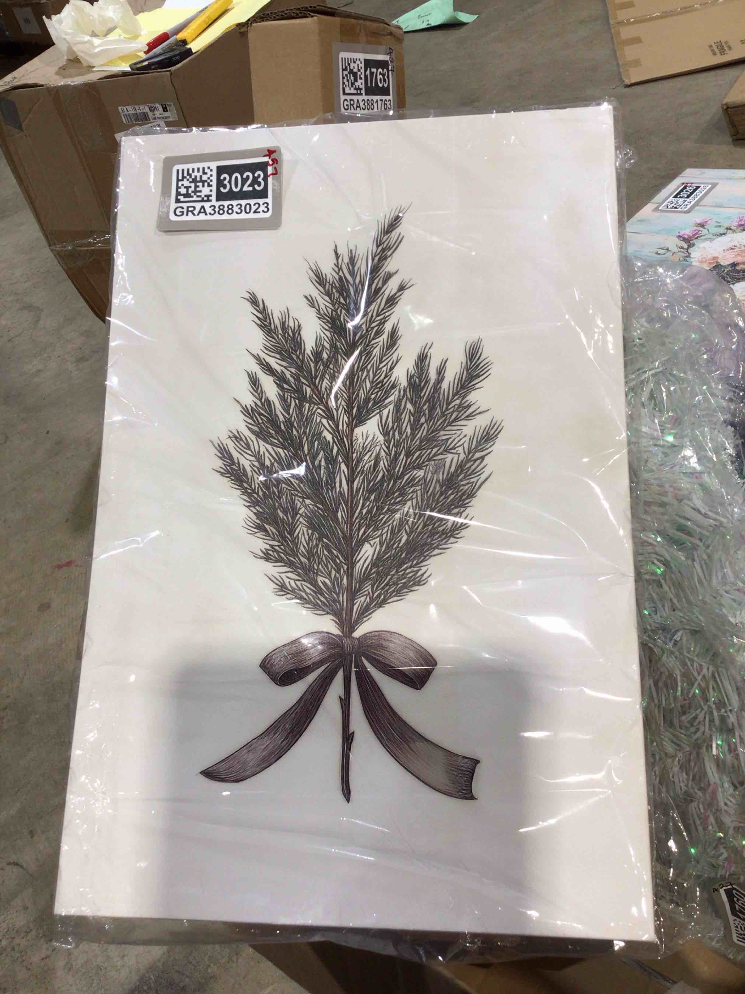 Condition photo showing New/Like New for sprig of pine canvas picture 