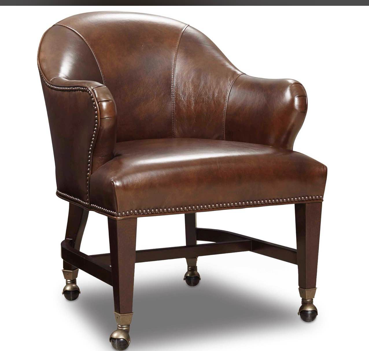 Hooker Furniture Queen Game Upholstered Leather Armchair with Casters