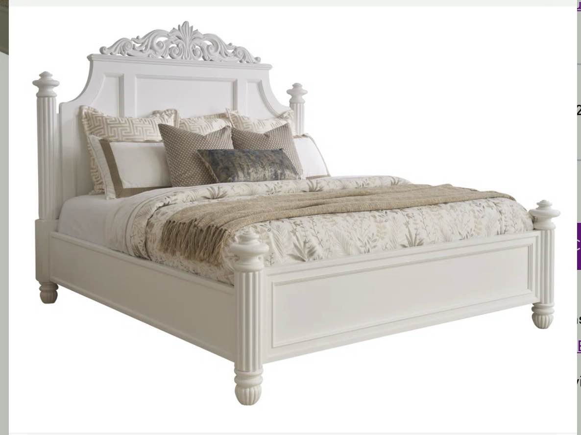 Lexington Tile Compliant King Villa Blanca Bed, Headboard and Footboard