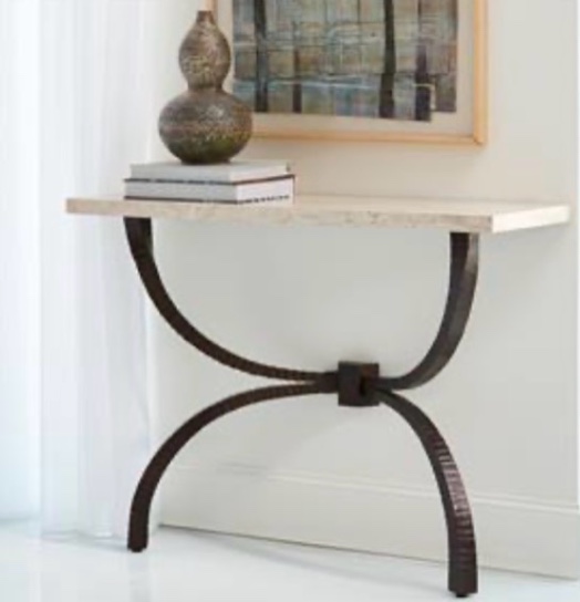 Teton Console Bronze w/Travertine Stand