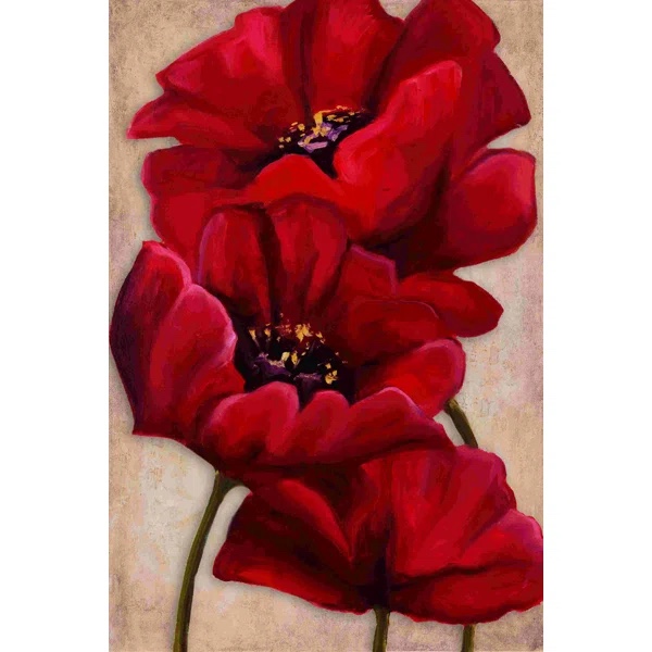 Three Red Flowers 2" Painting Print