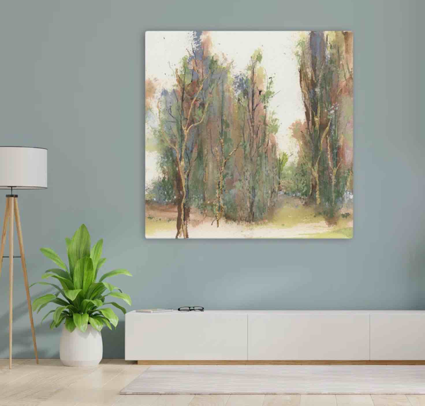 Gilded Path I Contemporary Abstract Forest Art