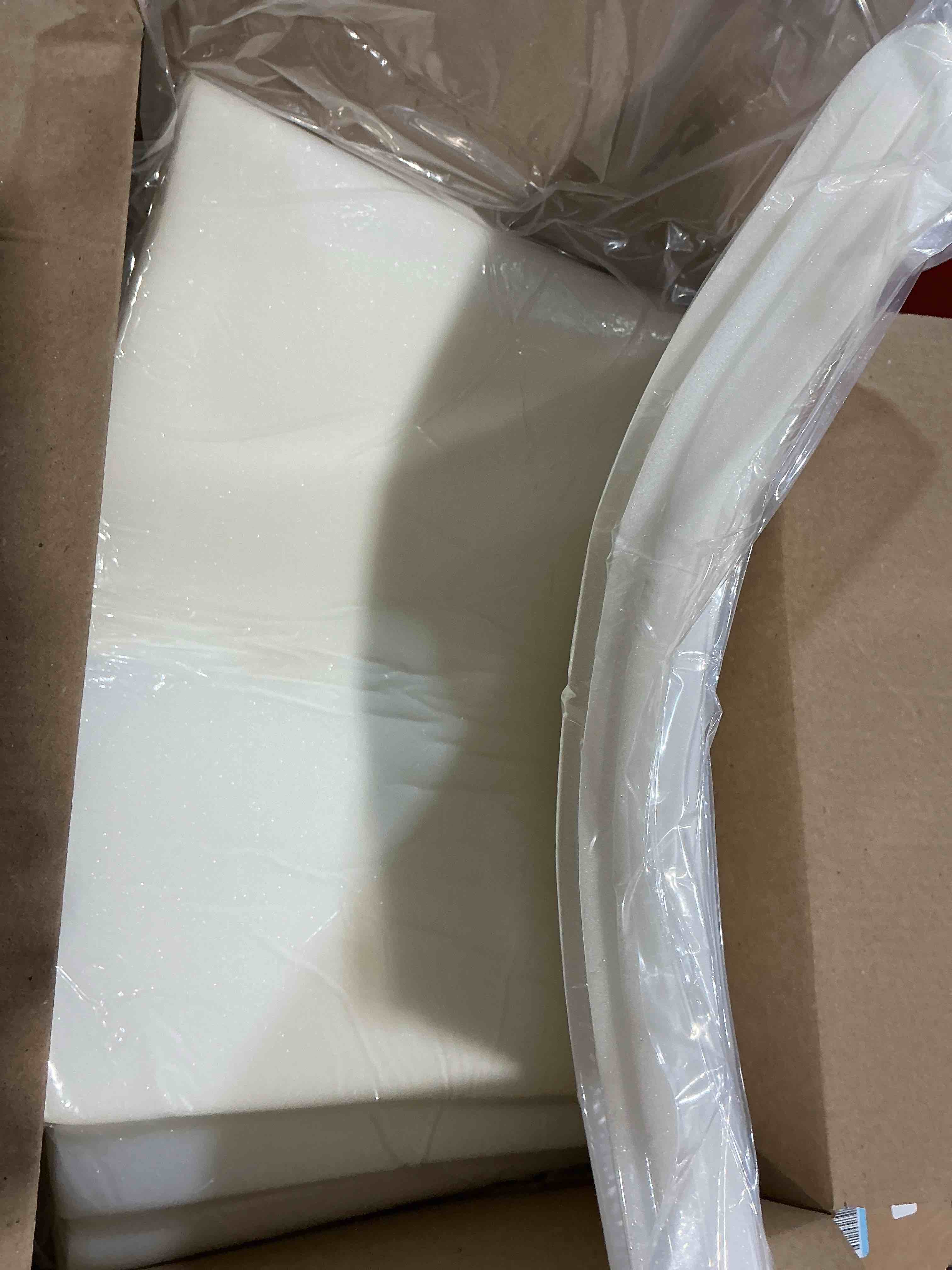 Condition photo showing Good Condition for foamtouch upholstery foam 2" x 24" x 72" high density cushion, white 2inch x 24inch x 72inch