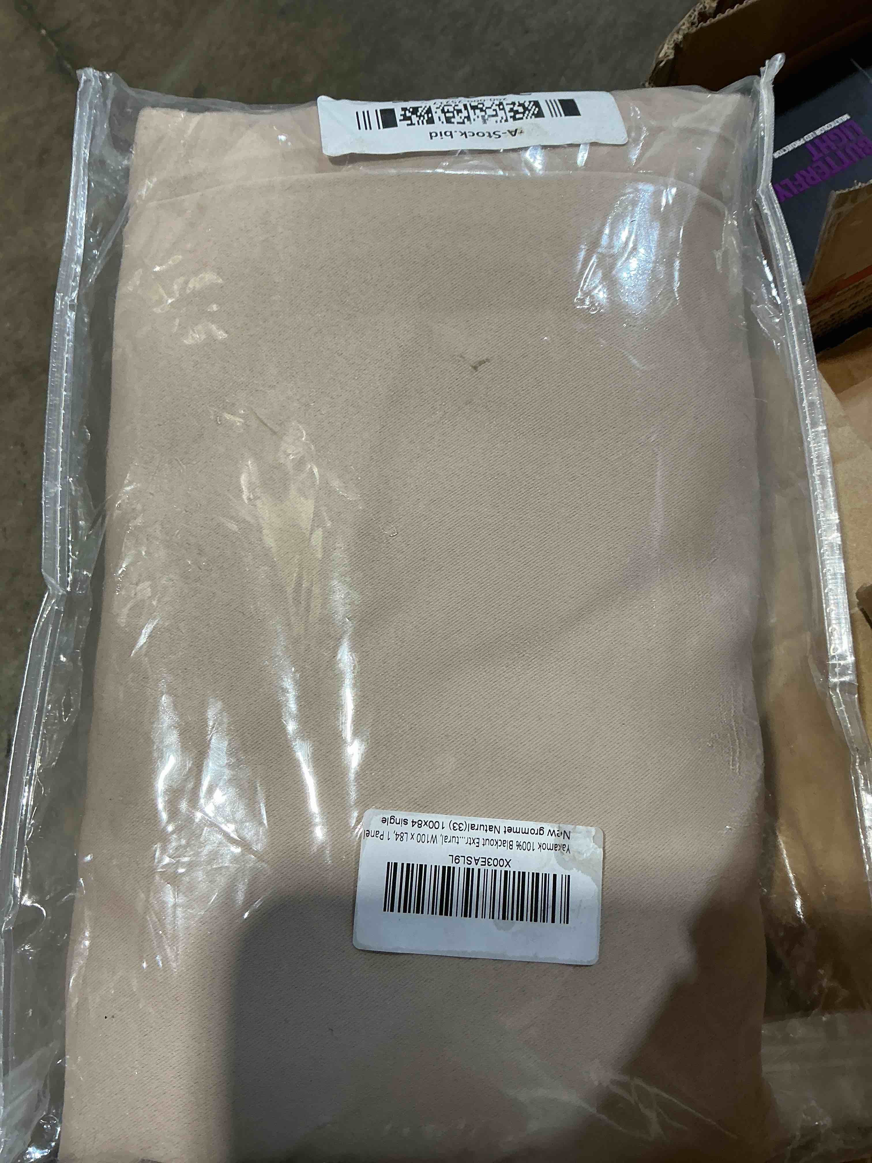 Condition photo showing Good Condition for yakamok 100% blackout extra wide patio sliding door curtains, grommet thermal insulated blind curtains, sliding glass door panel for bedoom/space room divider, natural, w100 x l84, 1 panel 100"w x 84"l (pack of 1) natural