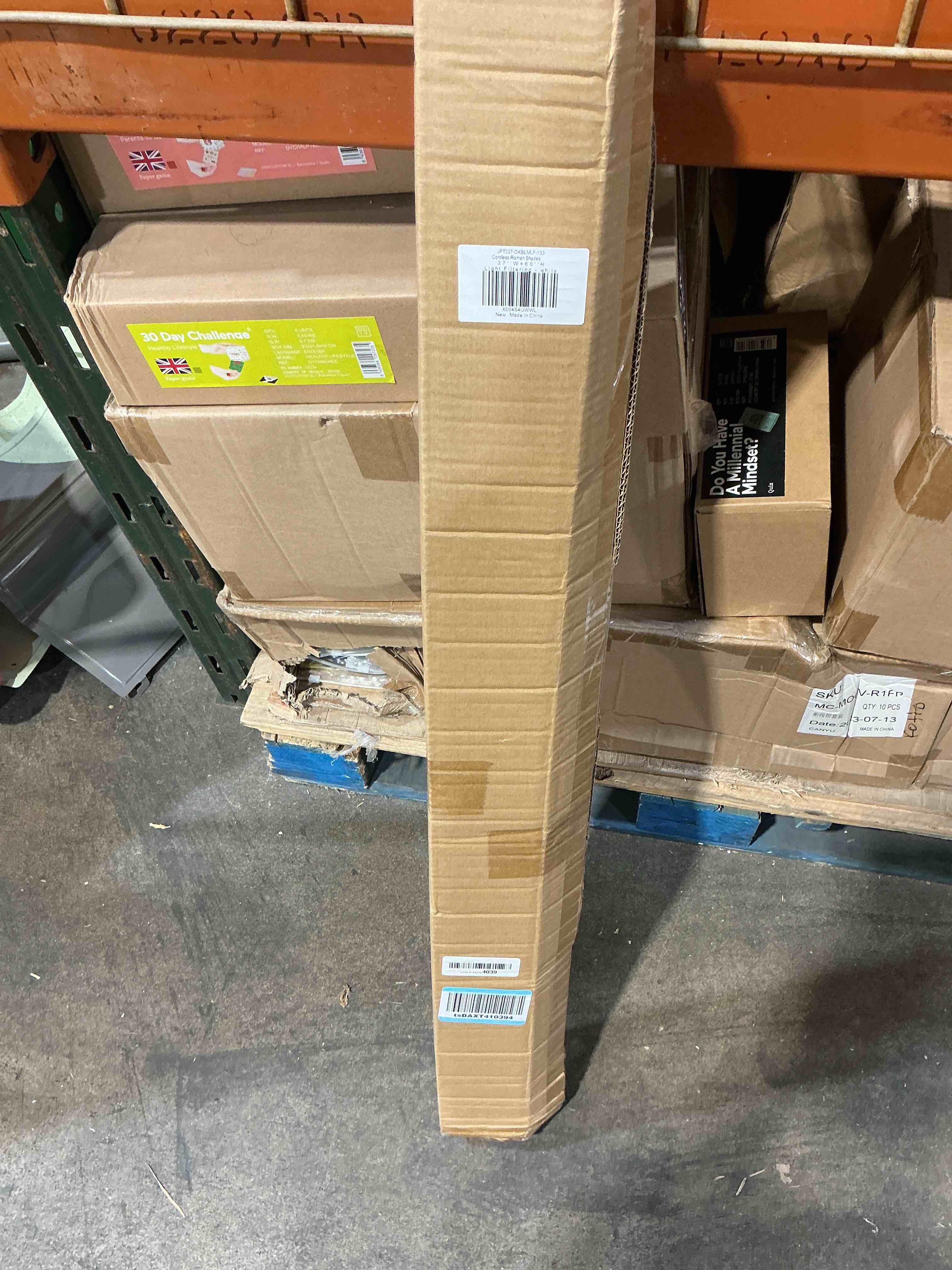 Condition photo showing Good Condition for lazblinds cordless roman shades for windows, light filtering thermal insulated window blinds, lightweight fabric blinds for indoor windows, 37" w x 60" h, white light filtering - white 37" w x 60" h