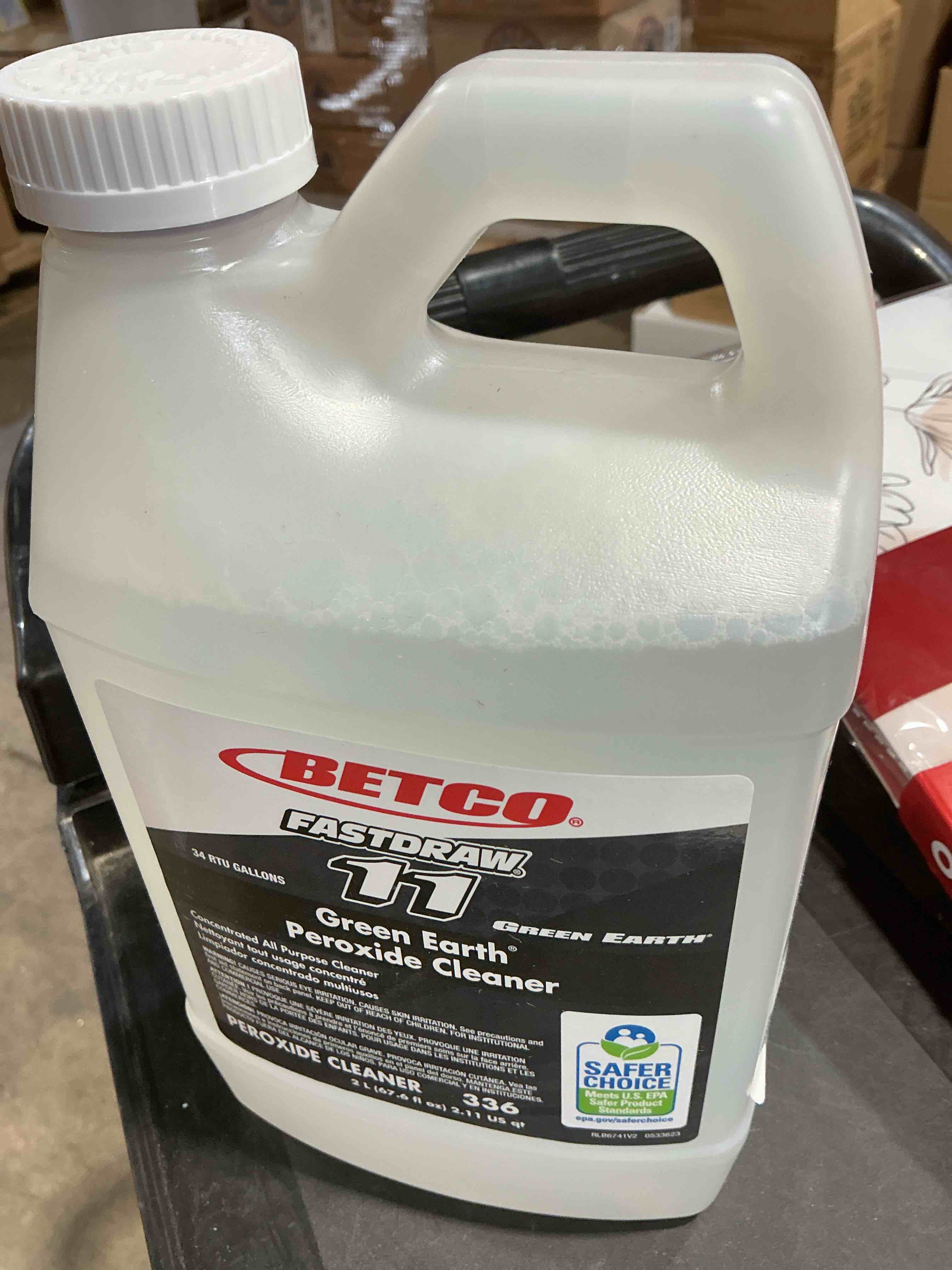 Condition photo showing New/Like New for betco green earth peroxide cleaner concentrate liquid - 64 fl oz (2 quart) - fresh mint scent - 1 each - clear