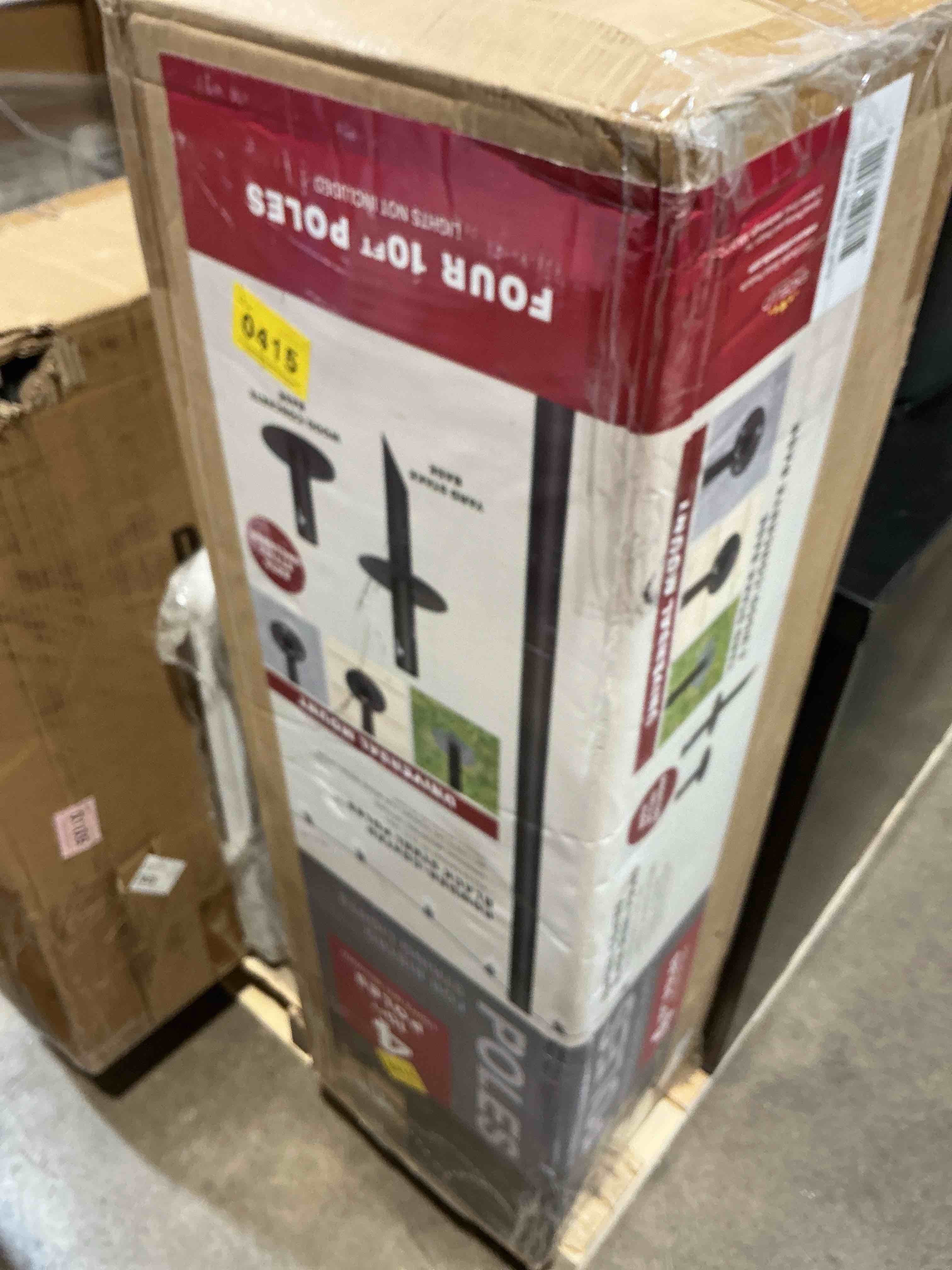 Condition photo showing New/Like New for excello global products bistro string light poles - 4 pack - extends to 10 feet - universal mounting options included