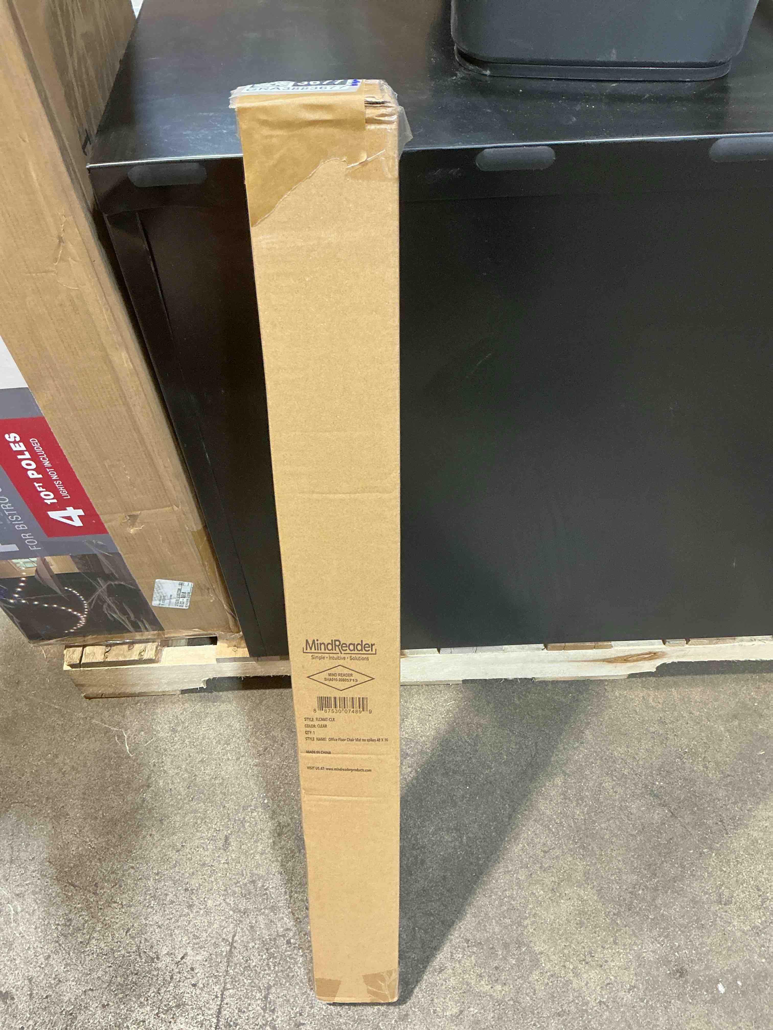 Condition photo showing New/Like New for mind reader 9-to-5 collection, office chair mat, anti-skid floor protector, 48 x 36, pvc, clear