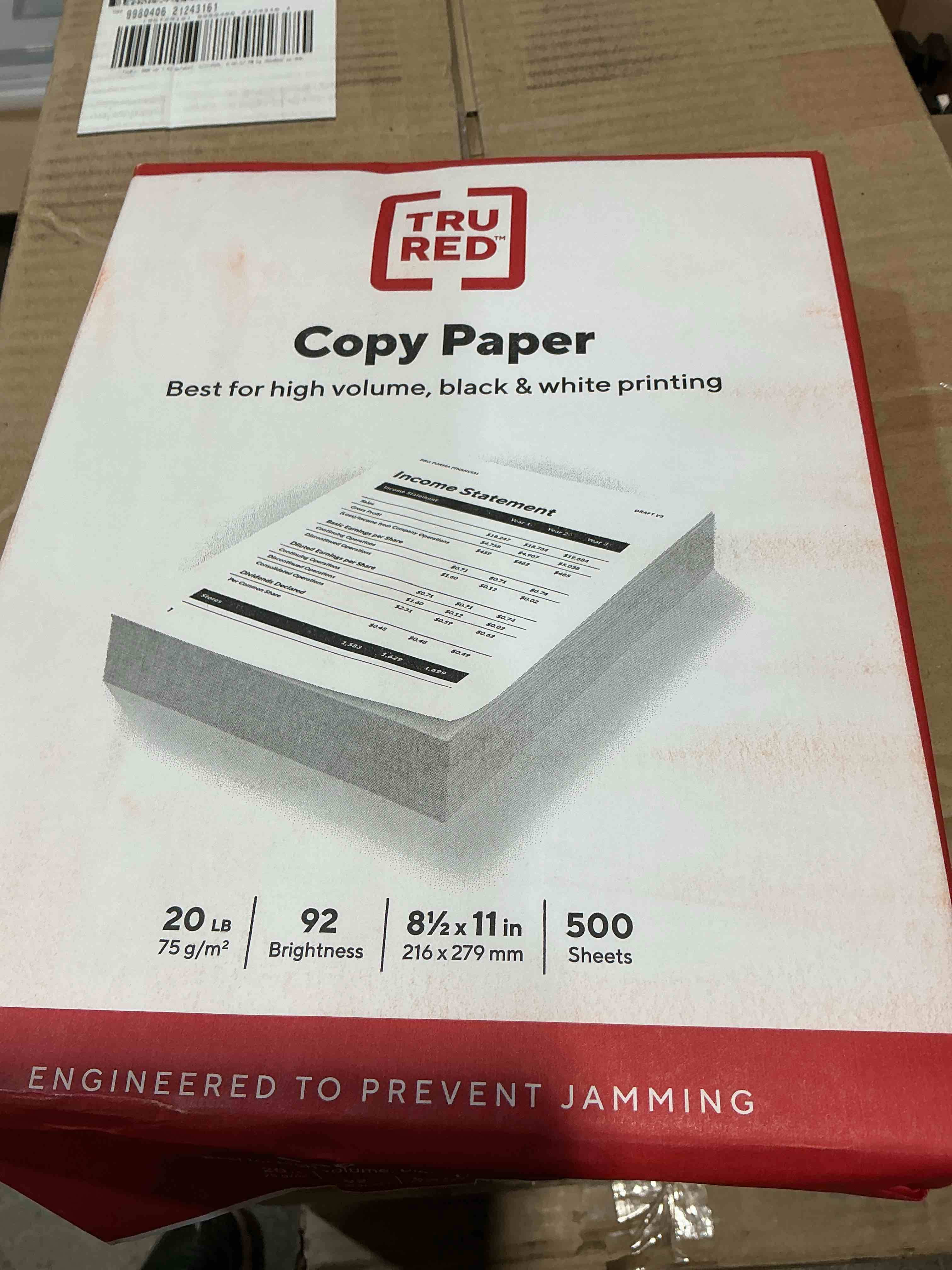 Condition photo showing New/Like New for tud135855 8.5 x 11 in. copy paper, 92 in. brightness, white - 500 sheets