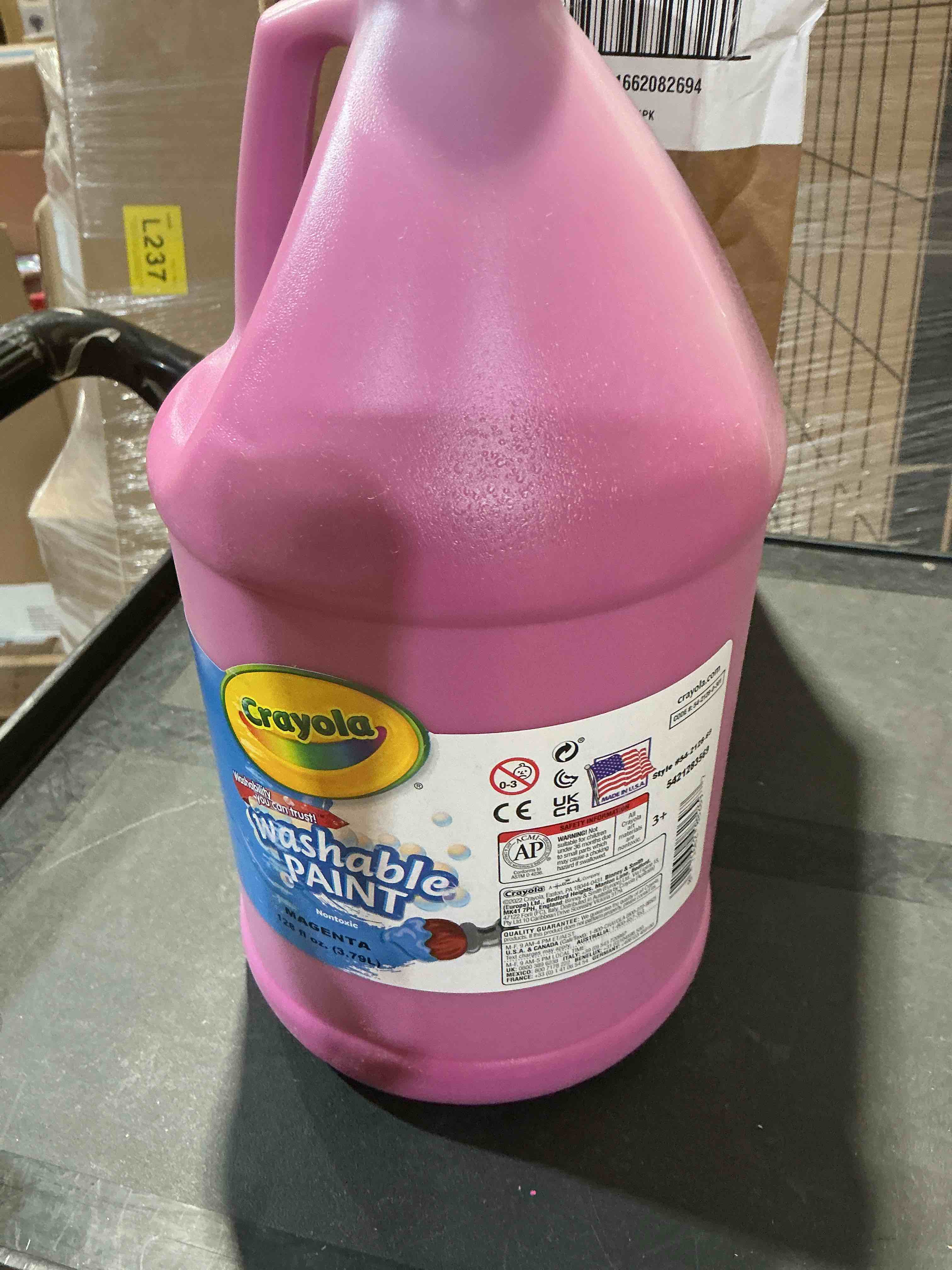 Condition photo showing New/Like New for crayola washable paint, magenta, 1 gal bottle