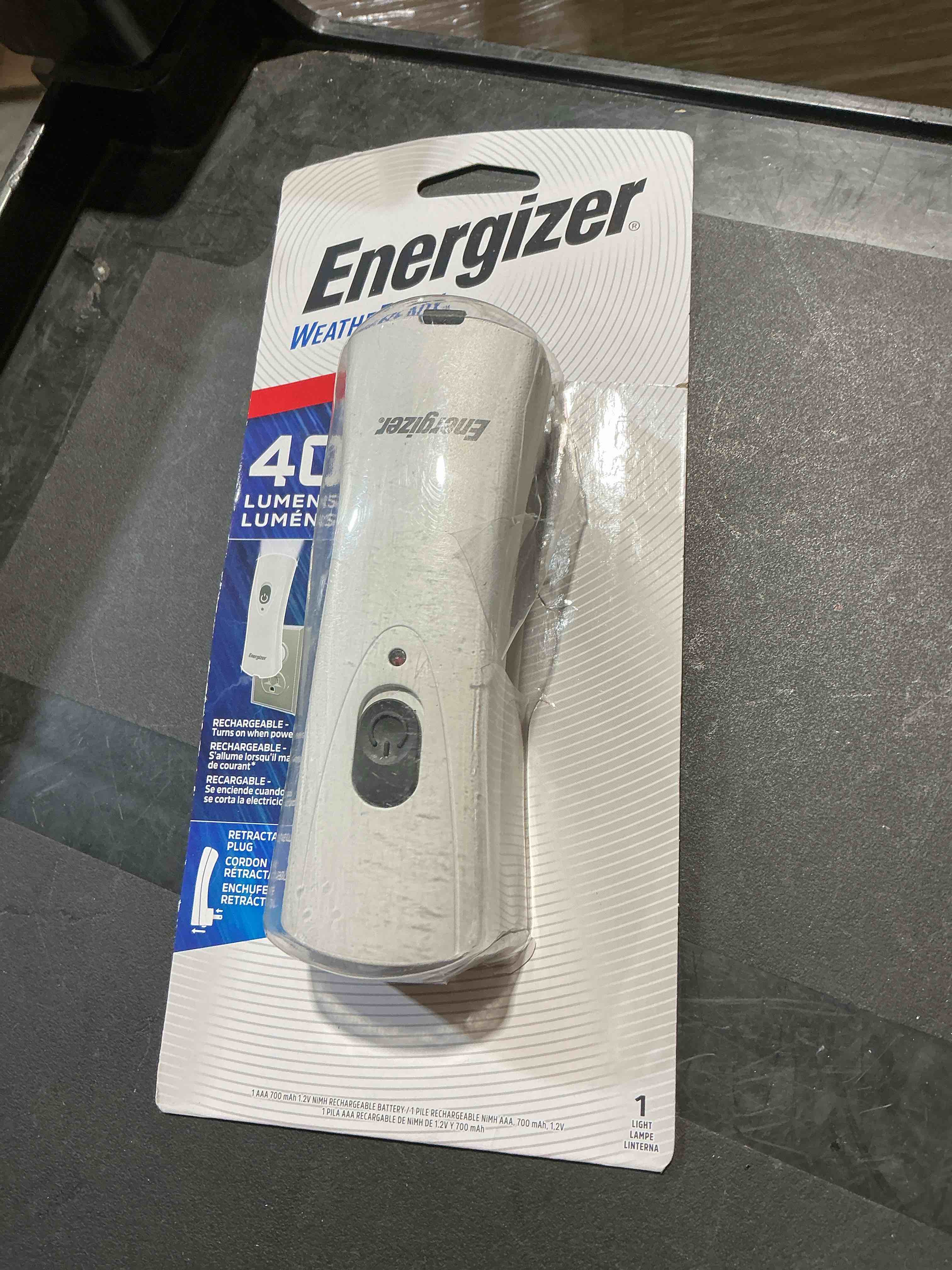 Condition photo showing Good Condition for energizer auto-on led flashlights rechargeable for home power failure, plug in led flashlight for power outage, night light, hurricane preparedness