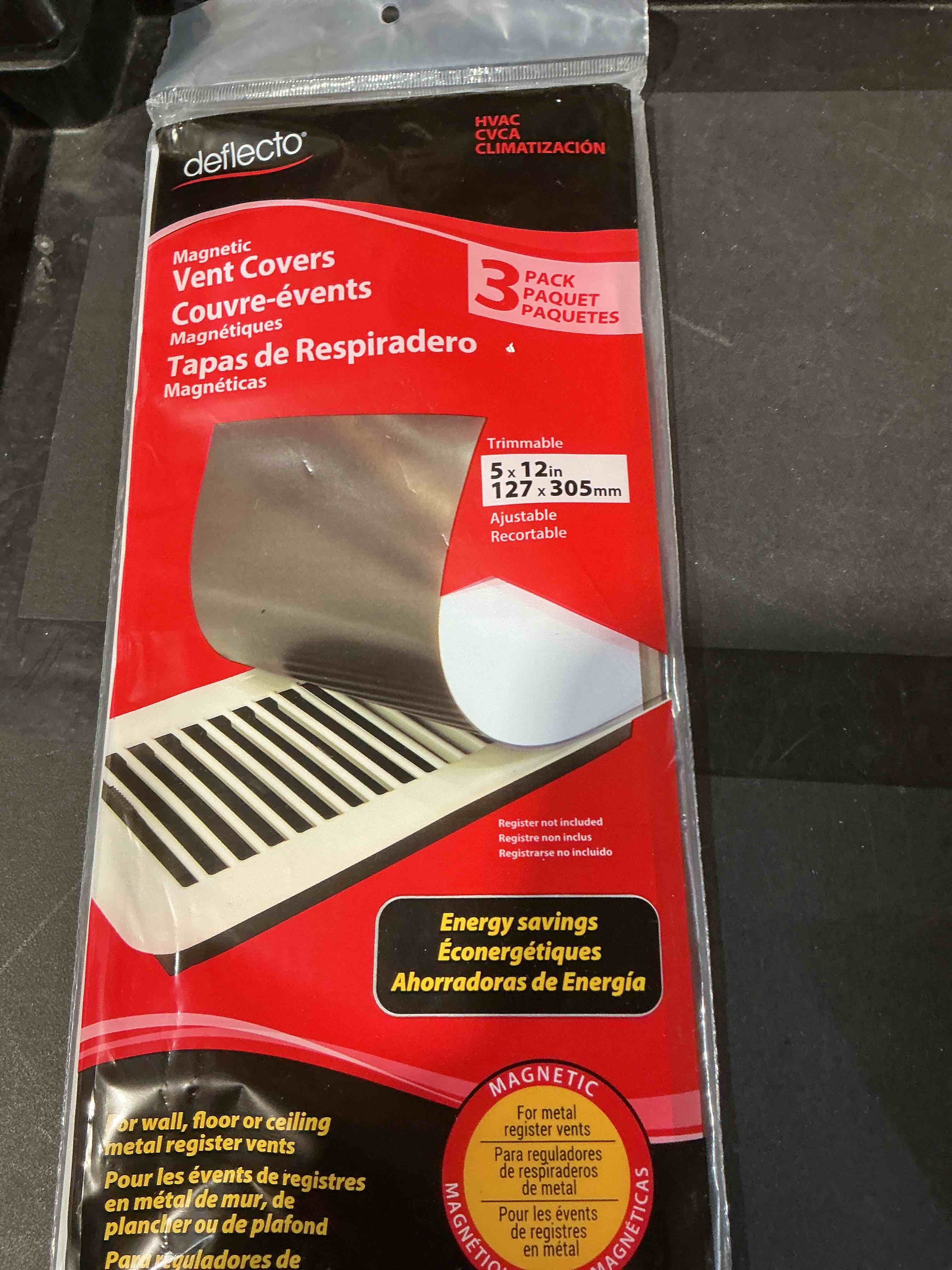 Condition photo showing New/Like New for deflecto magnetic vent covers, 12 x 5 x 0.05, white, 3/pack